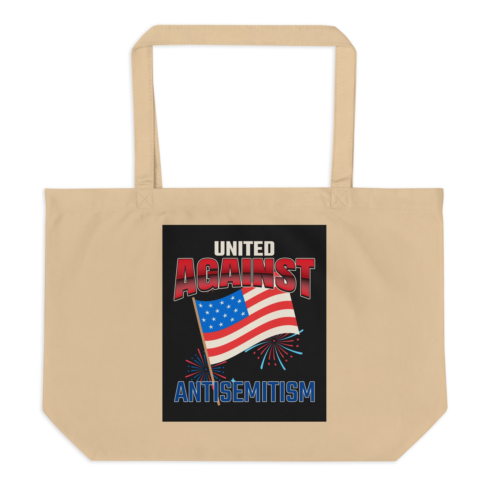 USA Edition | United Against Antisemitism | Large Organic Tote Bag