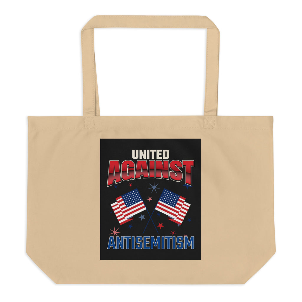 USA Edition | United Against Antisemitism | Large Organic Tote Bag
