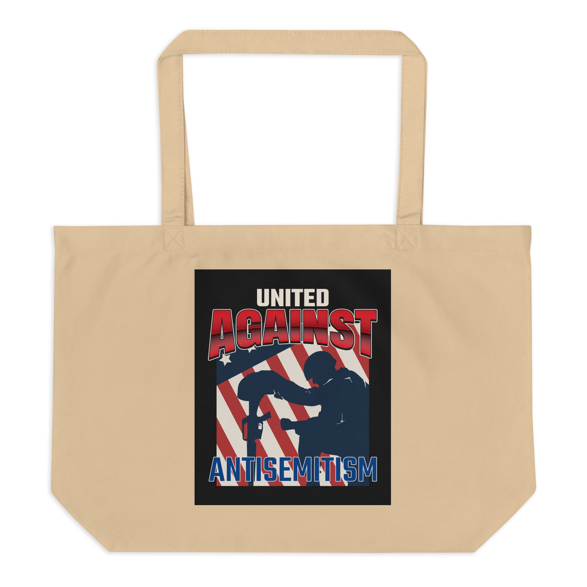 USA Edition | United Against Antisemitism | Large Organic Tote Bag