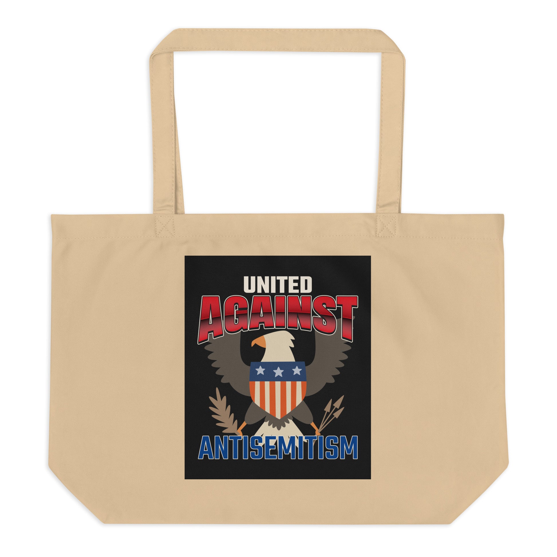 USA Edition | United Against Antisemitism | Large Organic Tote Bag