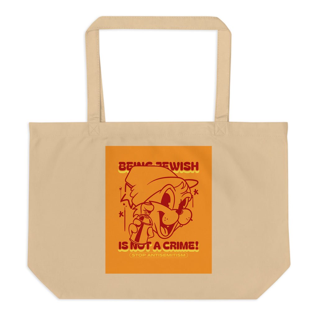 Streetart Graffiti Cartoon | Antisemitism | Large Organic Tote Bag