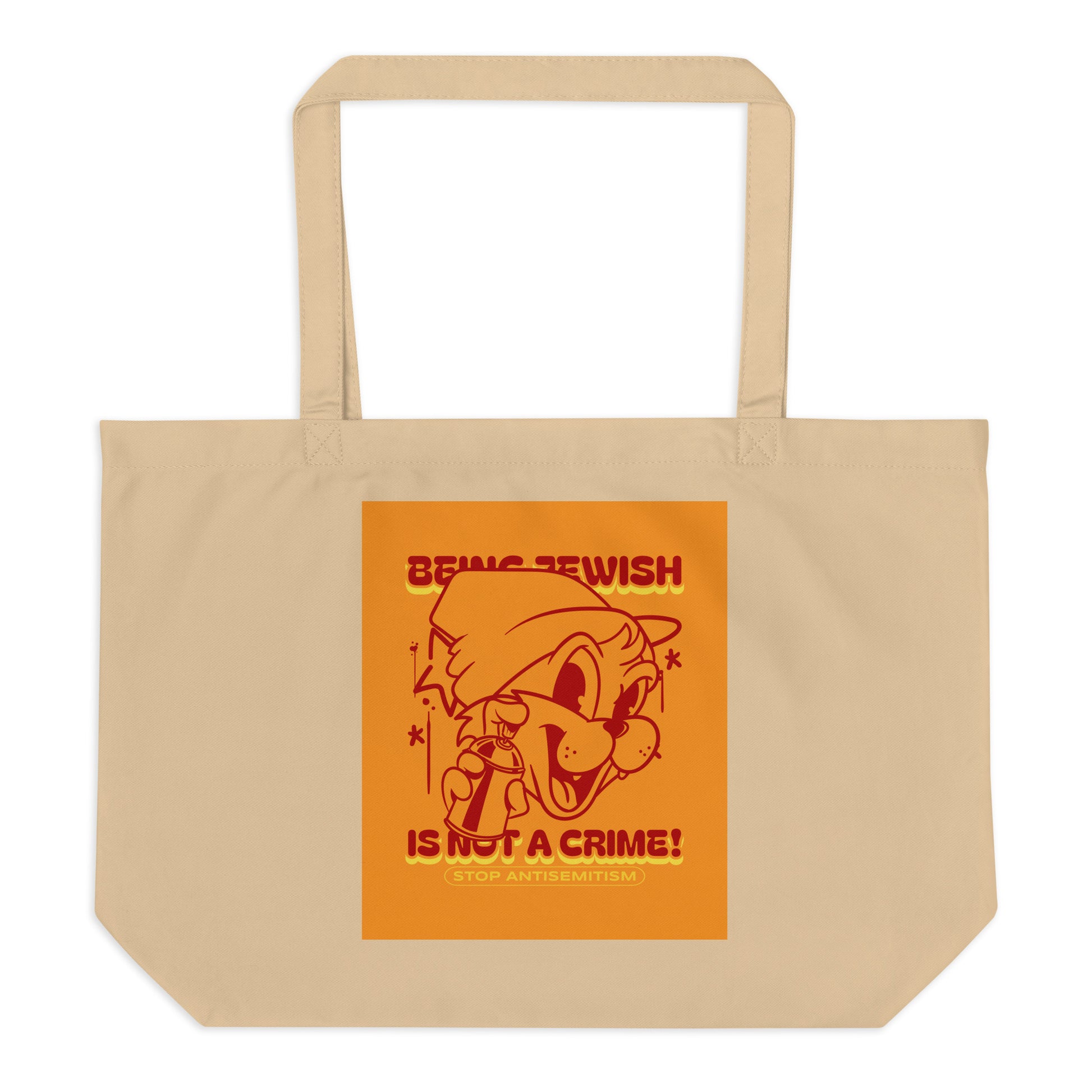 Streetart Graffiti Cartoon | Antisemitism | Large Organic Tote Bag