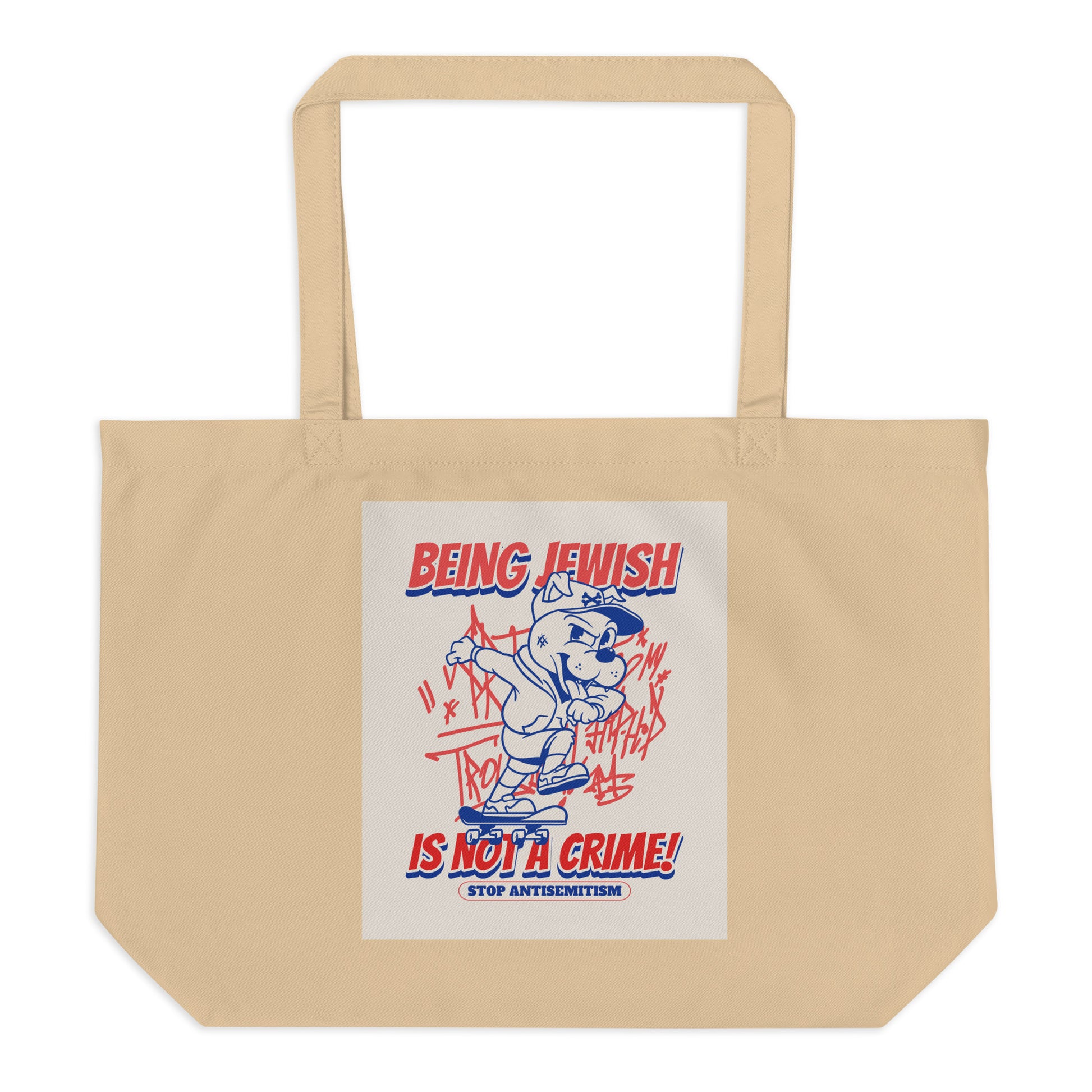 Streetart Graffiti Cartoon | Antisemitism | Large Organic Tote Bag