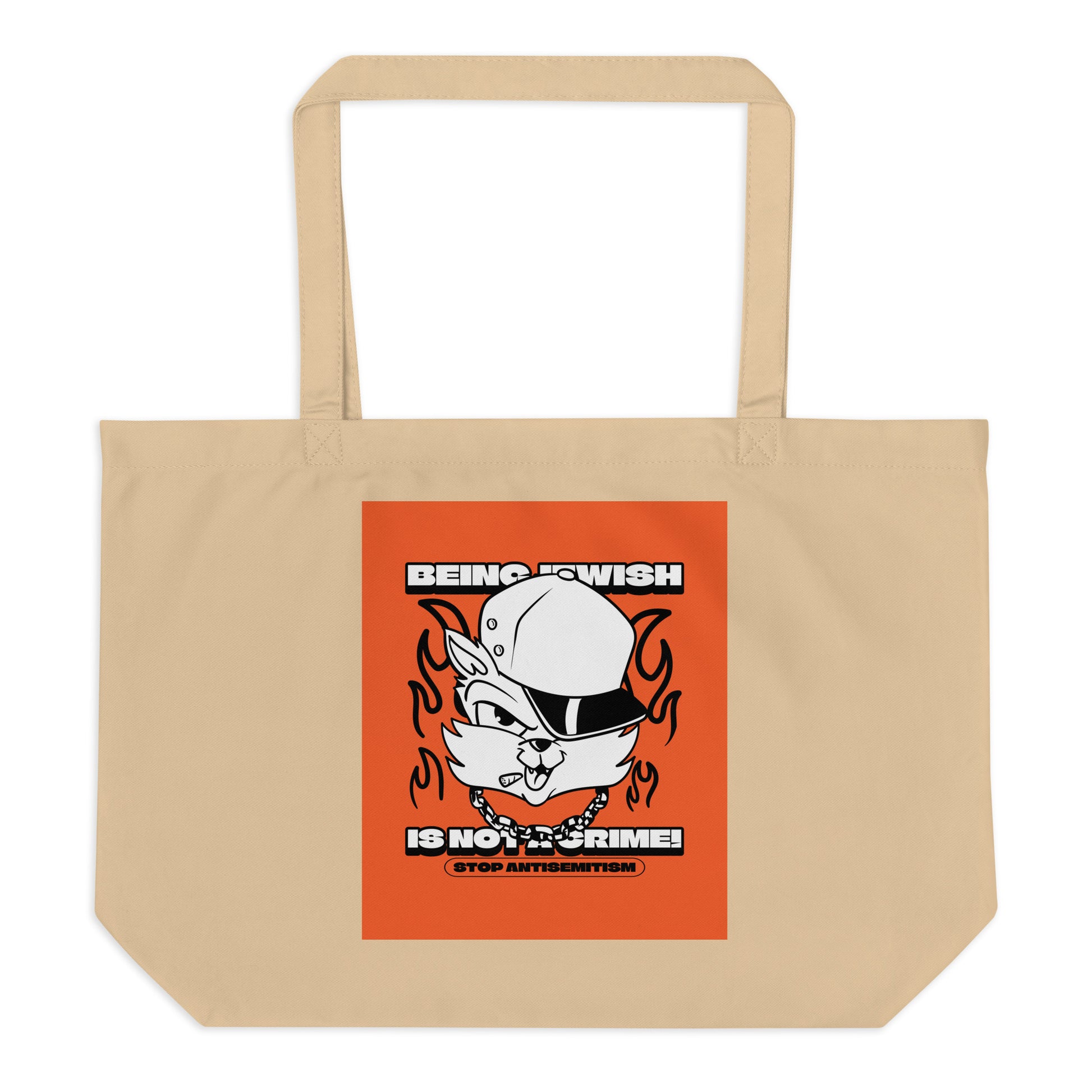 Streetart Graffiti Cartoon | Antisemitism | Large Organic Tote Bag