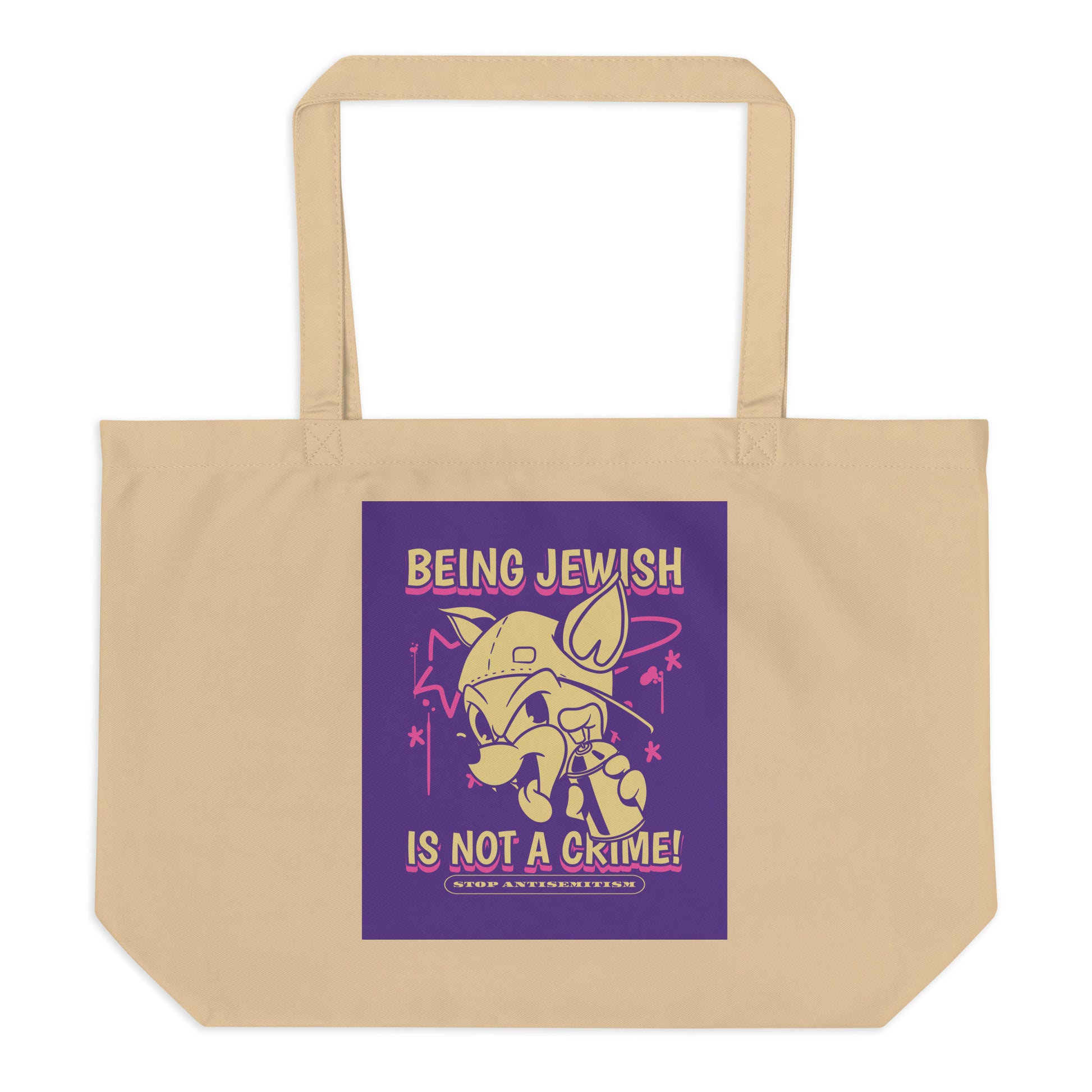Streetart Graffiti Cartoon | Antisemitism | Large Organic Tote Bag