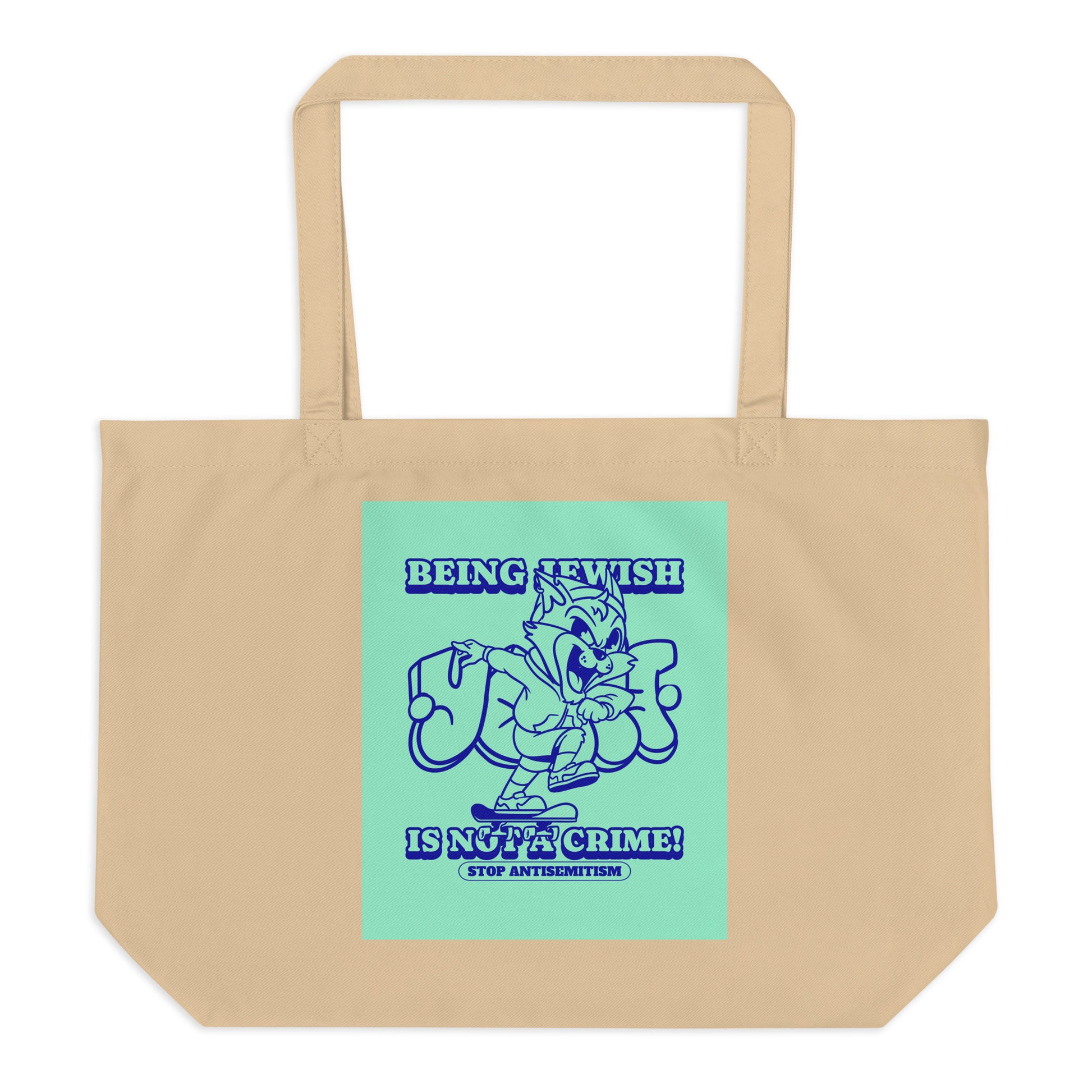 Streetart Graffiti Cartoon | Antisemitism | Large Organic Tote Bag