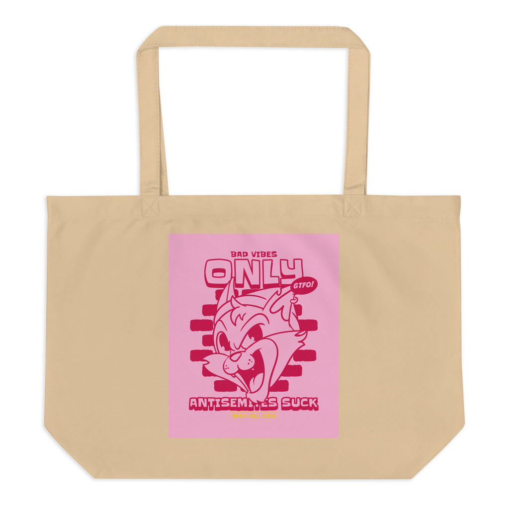 Streetart Graffiti Cartoon | Antisemitism | Large Organic Tote Bag