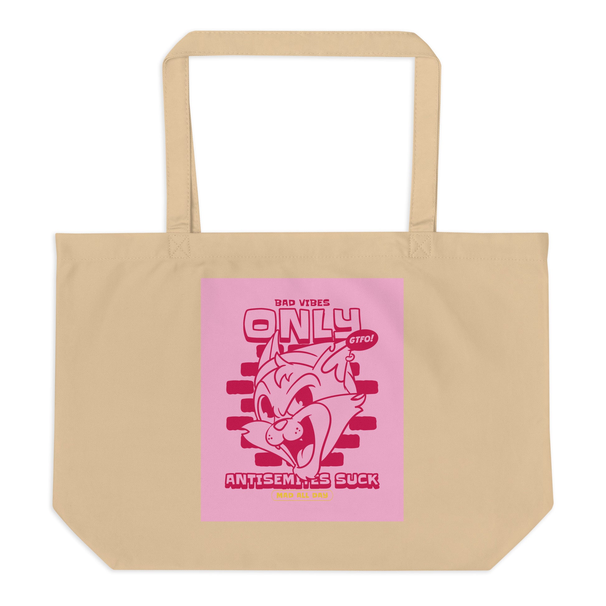 Streetart Graffiti Cartoon | Antisemitism | Large Organic Tote Bag