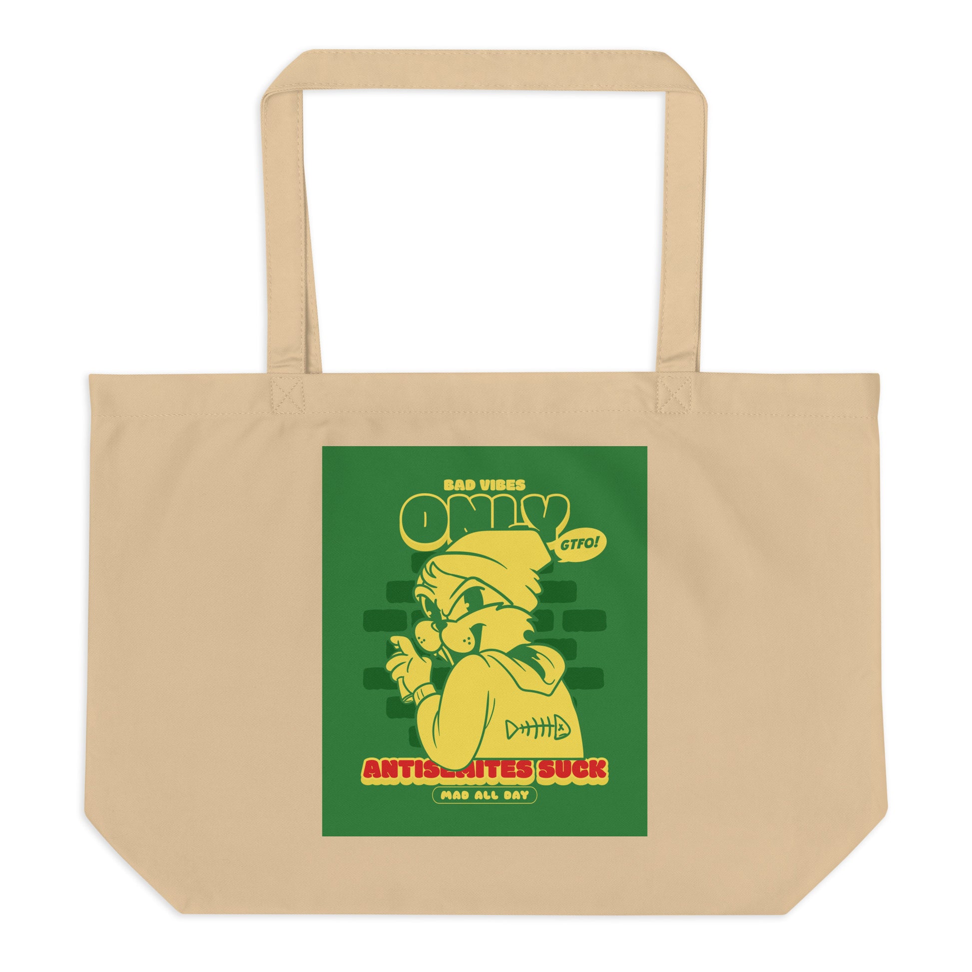 Streetart Graffiti Cartoon | Antisemitism | Large Organic Tote Bag