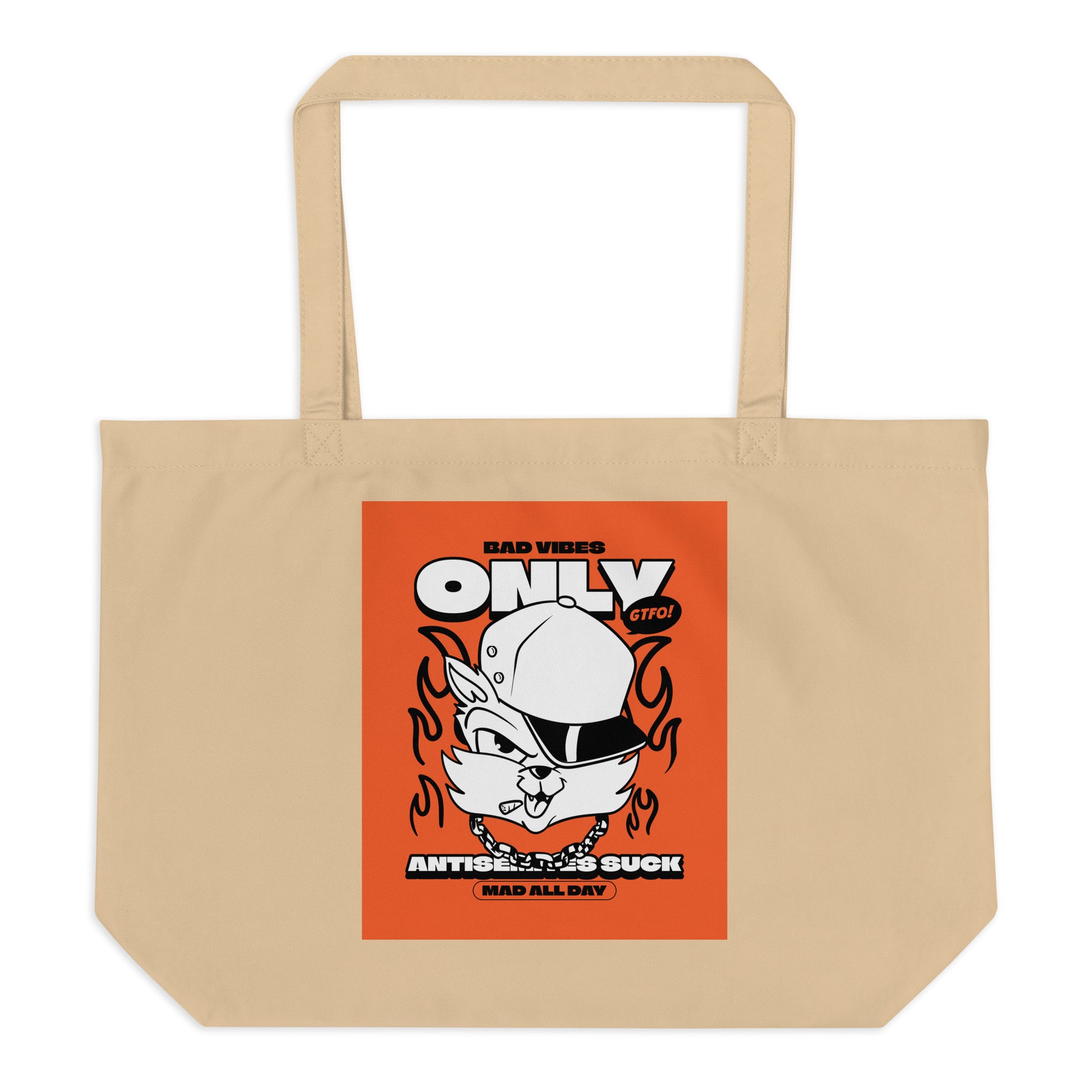 Streetart Graffiti Cartoon | Antisemitism | Large Organic Tote Bag