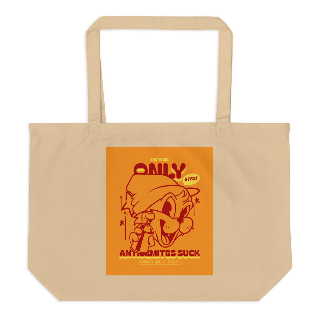 Streetart Graffiti Cartoon | Antisemitism | Large Organic Tote Bag