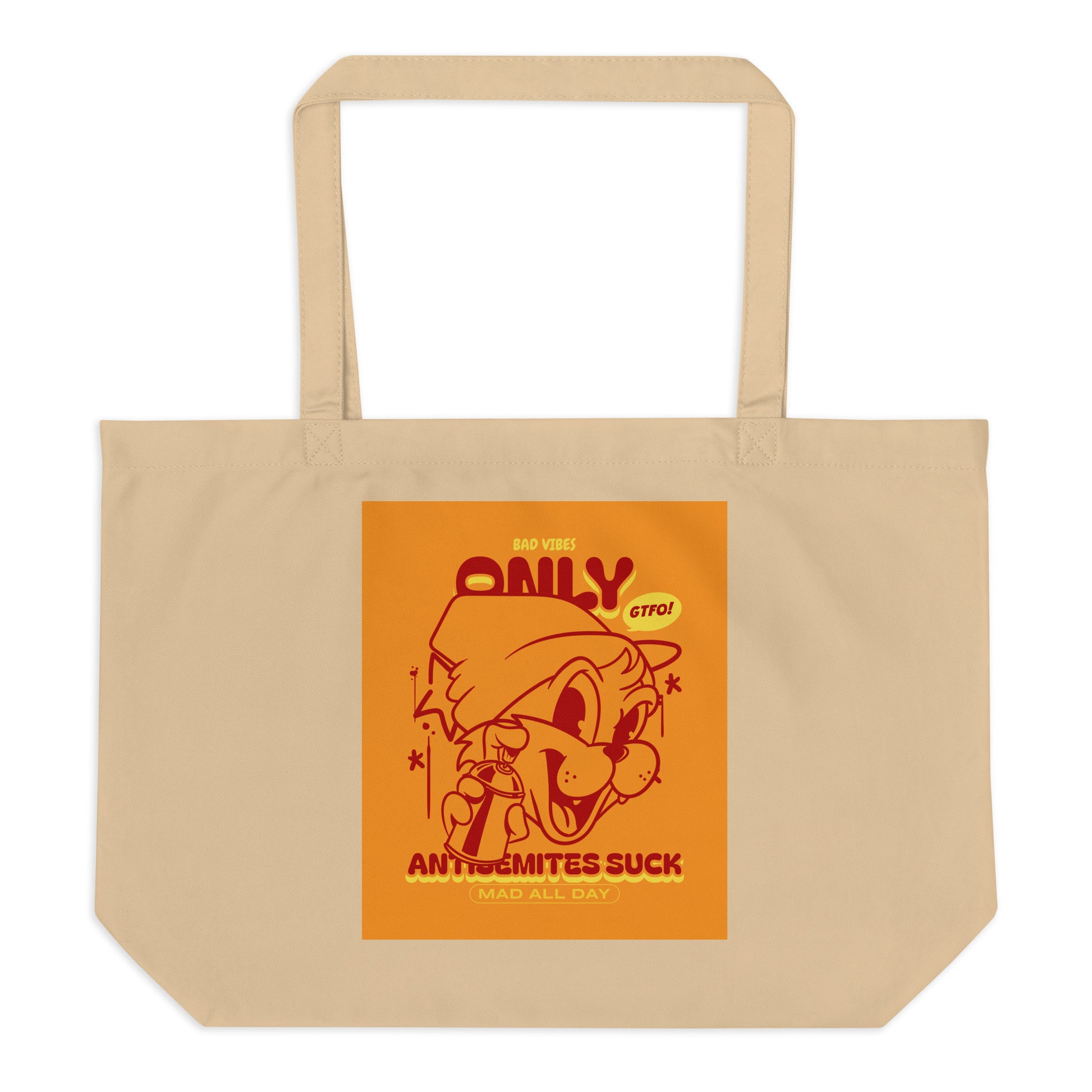 Streetart Graffiti Cartoon | Antisemitism | Large Organic Tote Bag