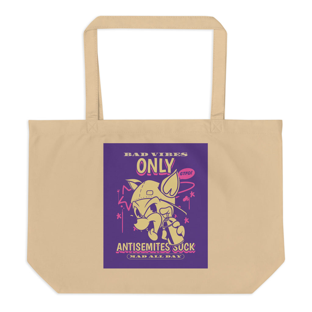Streetart Graffiti Cartoon | Antisemitism | Large Organic Tote Bag