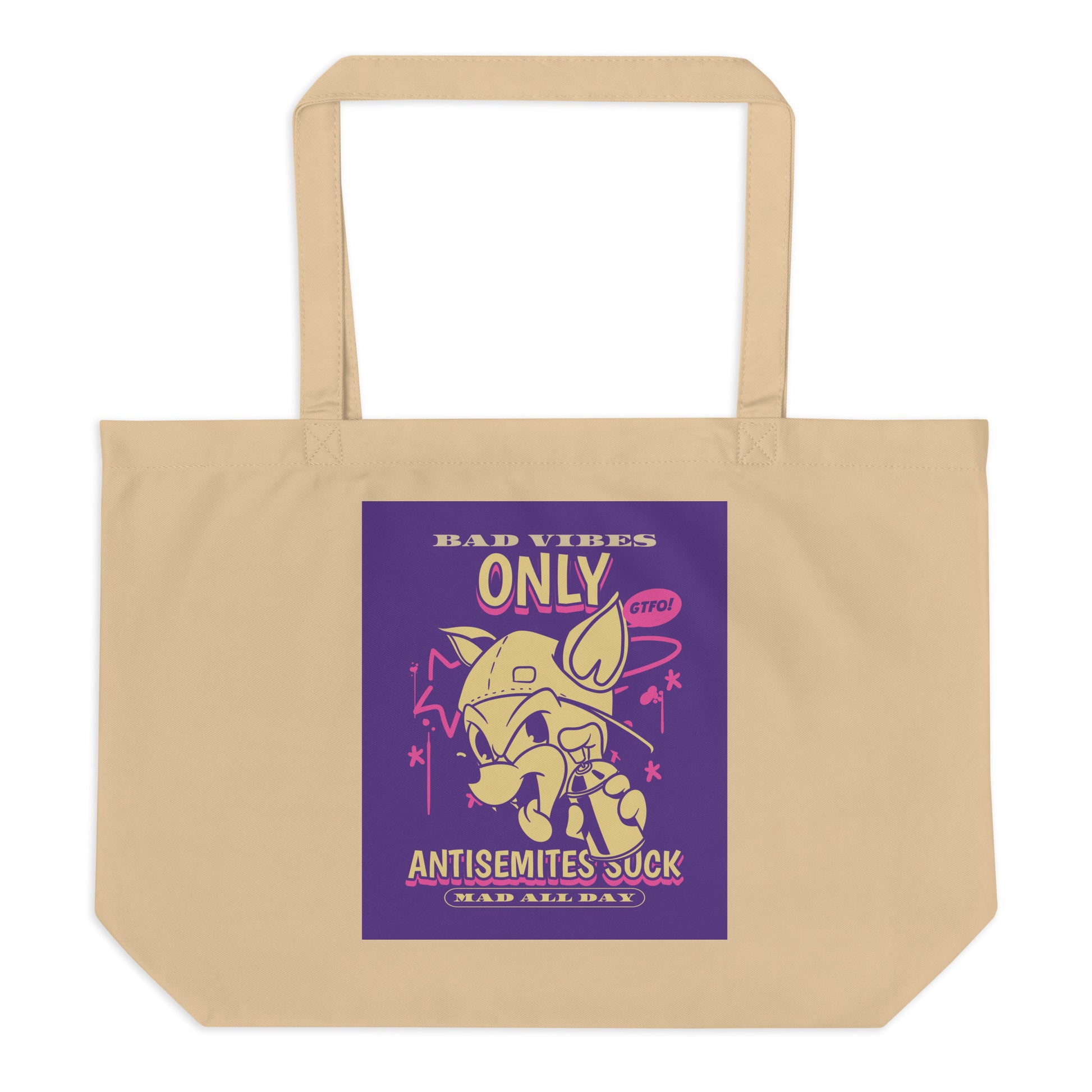 Streetart Graffiti Cartoon | Antisemitism | Large Organic Tote Bag