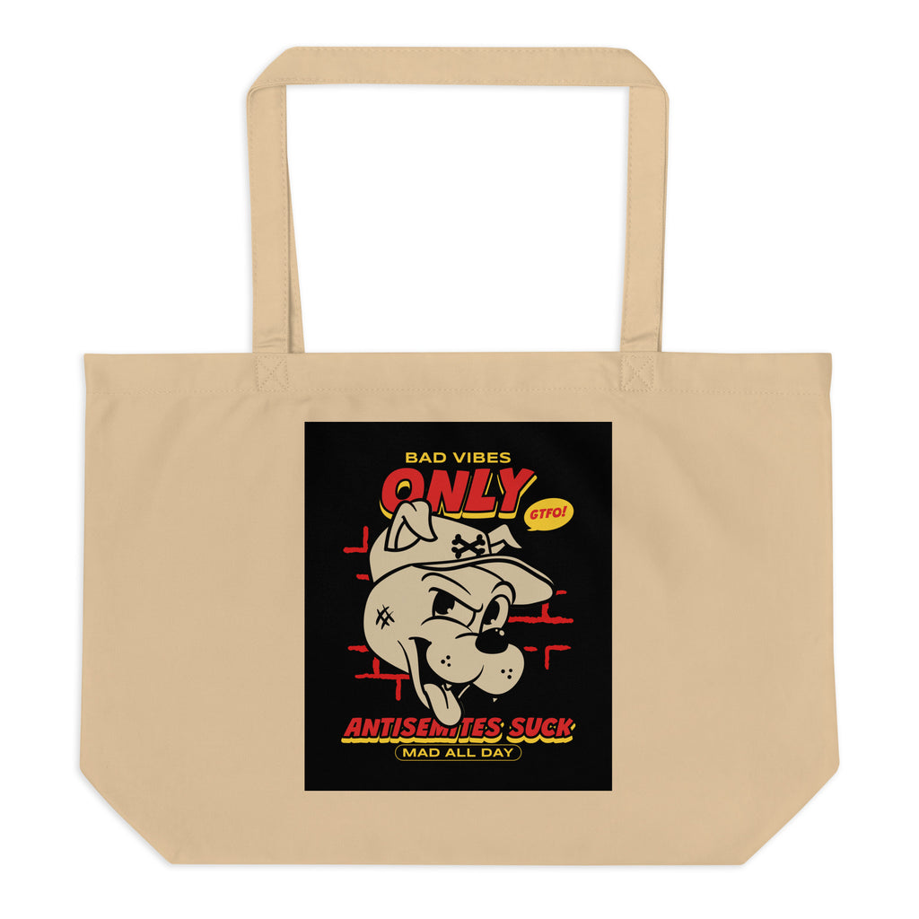 Streetart Graffiti Cartoon | Antisemitism | Large Organic Tote Bag