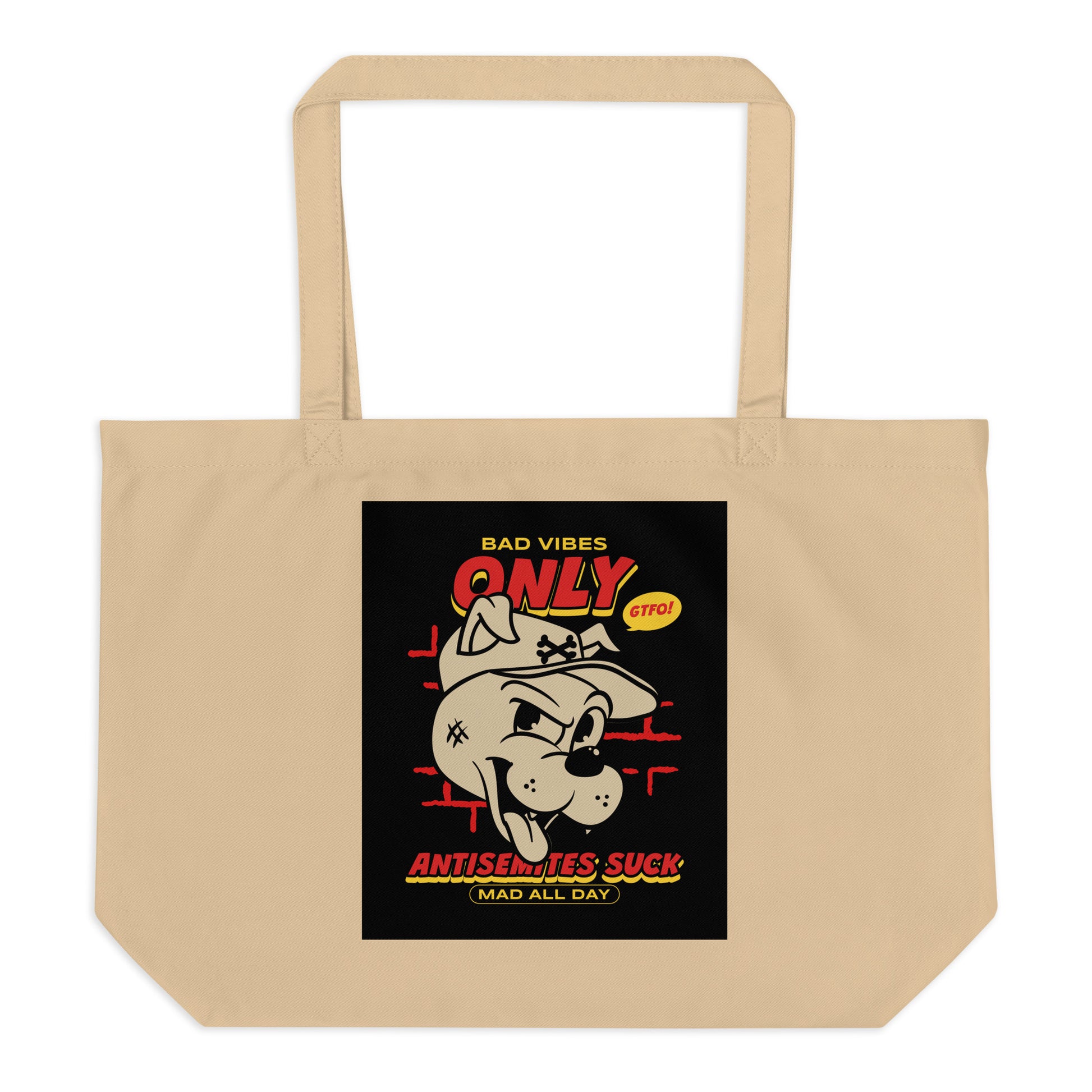 Streetart Graffiti Cartoon | Antisemitism | Large Organic Tote Bag