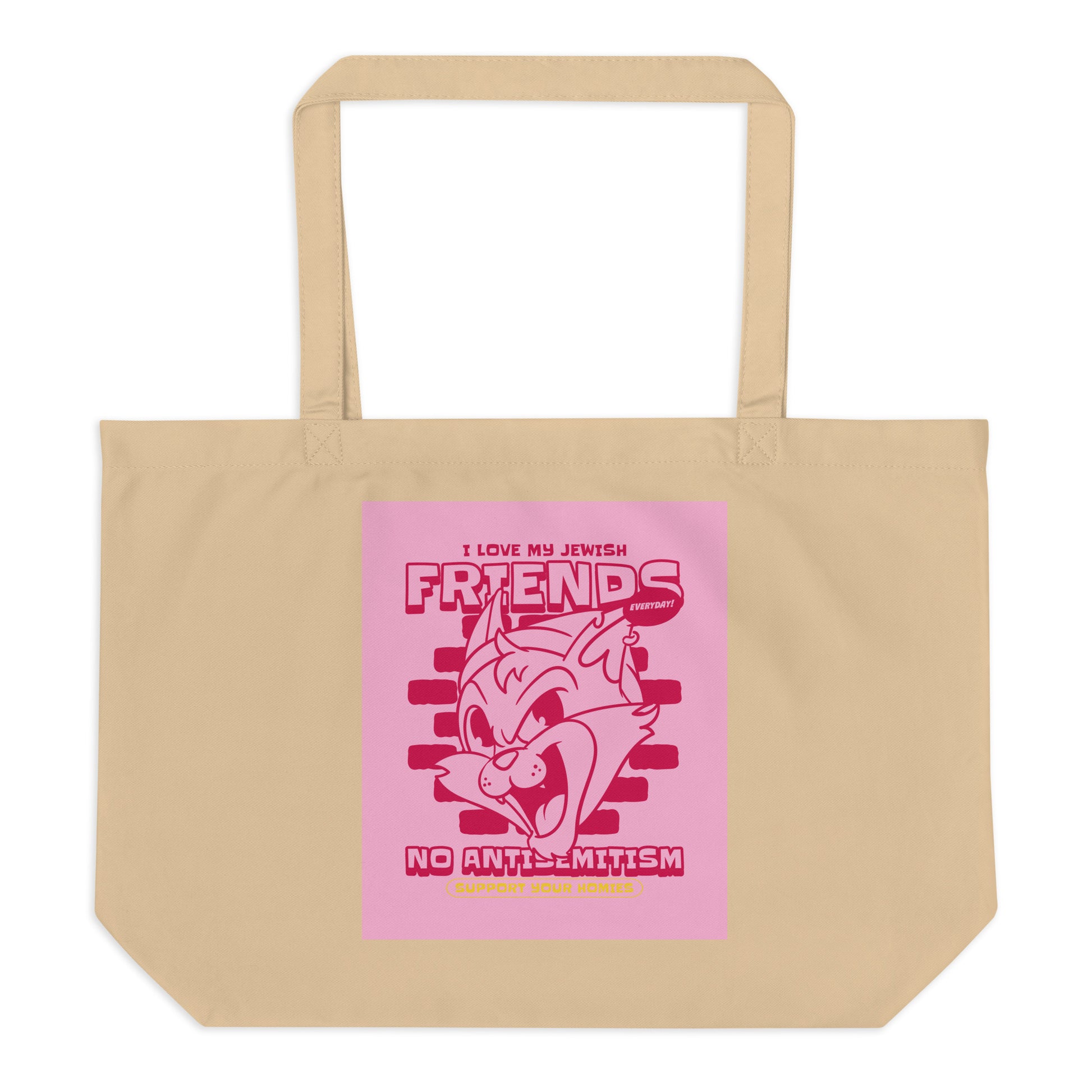 Streetart Graffiti Cartoon | Antisemitism | Large Organic Tote Bag