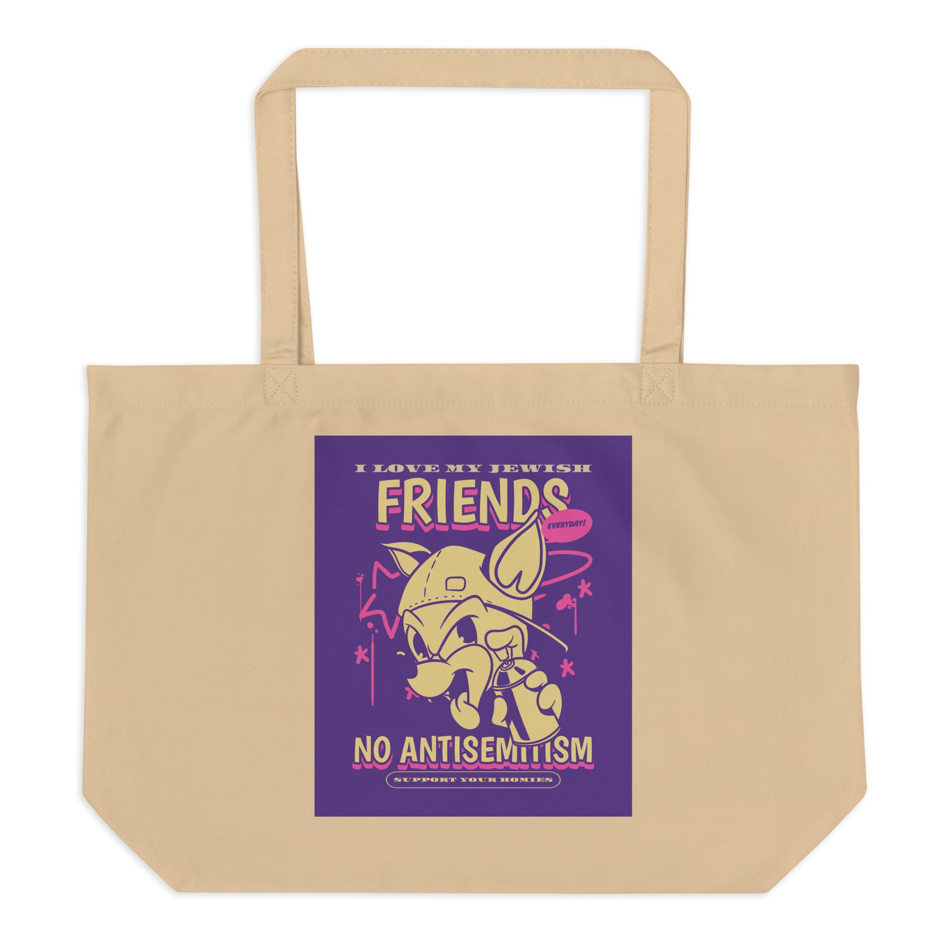 Streetart Graffiti Cartoon | Antisemitism | Large Organic Tote Bag