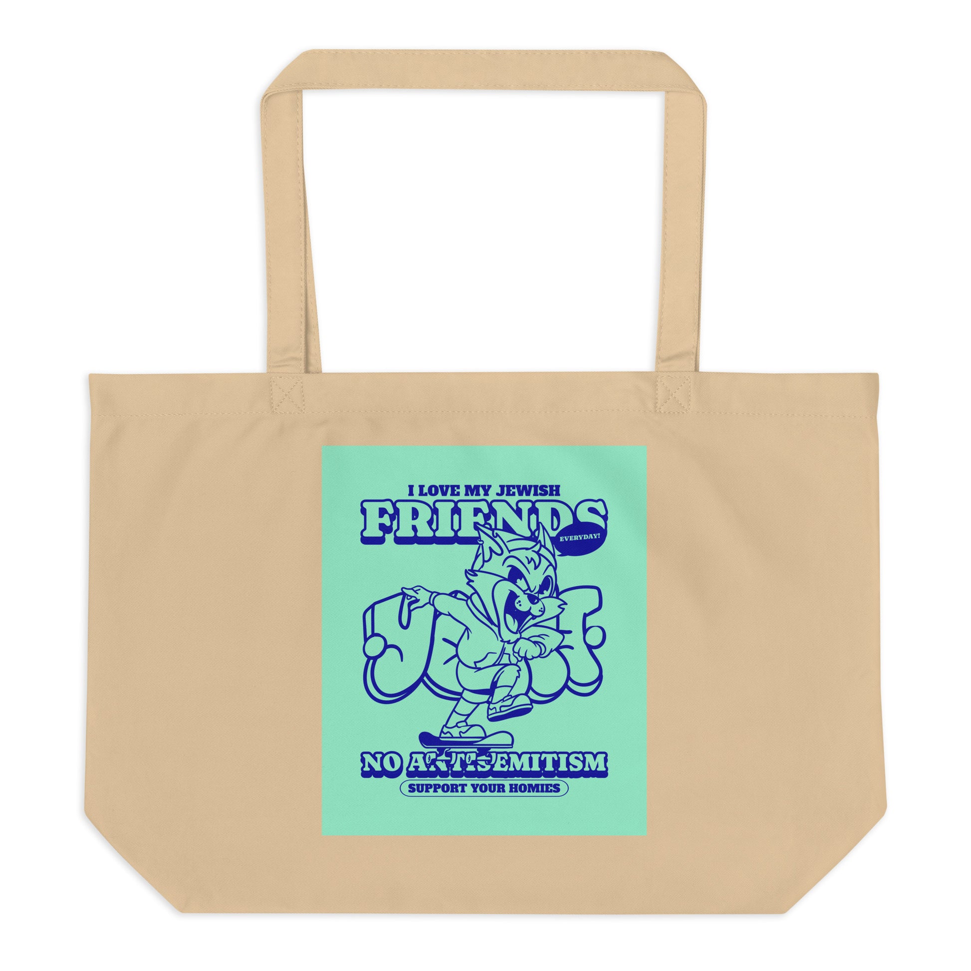 Streetart Graffiti Cartoon | Antisemitism | Large Organic Tote Bag