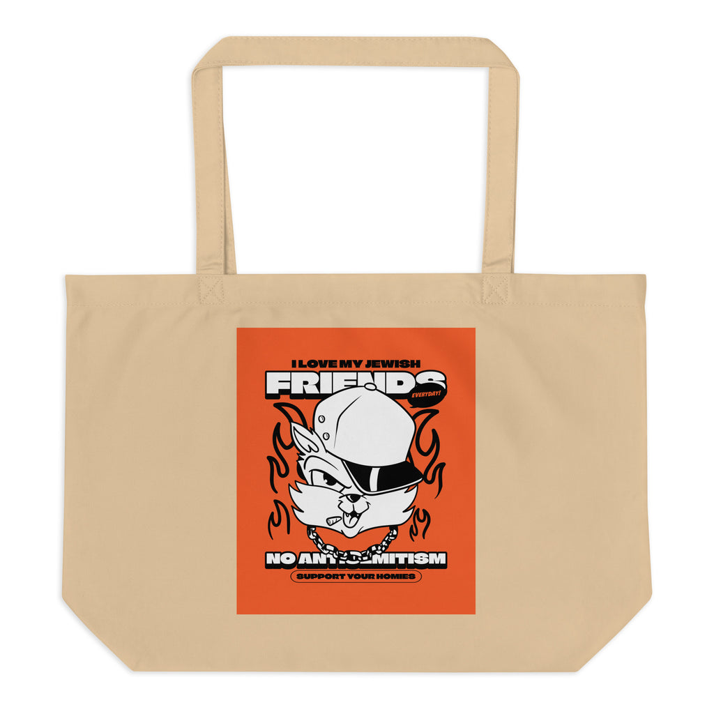 Streetart Graffiti Cartoon | Antisemitism | Large Organic Tote Bag