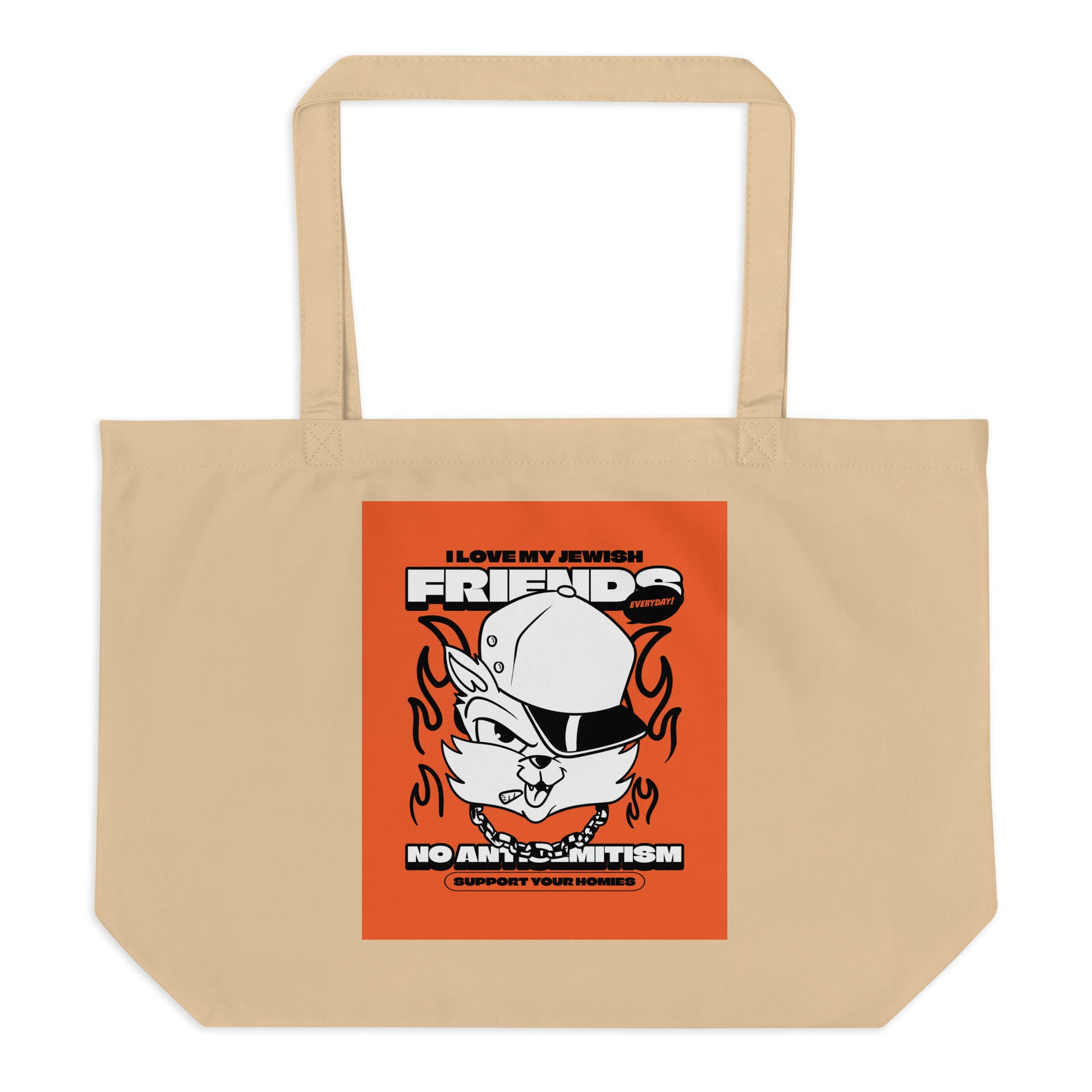 Streetart Graffiti Cartoon | Antisemitism | Large Organic Tote Bag