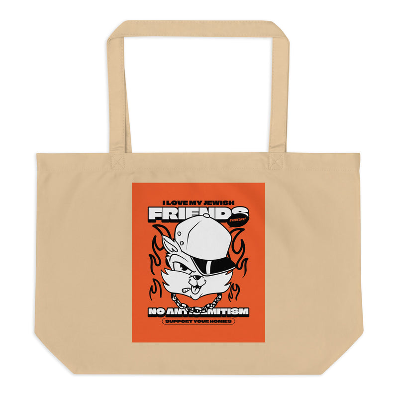 Streetart Graffiti Cartoon | Antisemitism | Large Organic Tote Bag