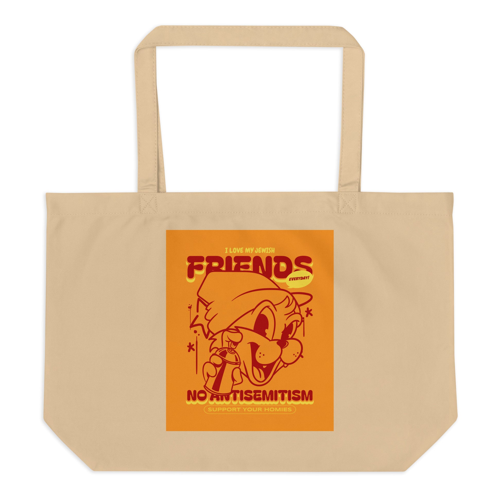 Streetart Graffiti Cartoon | Antisemitism | Large Organic Tote Bag