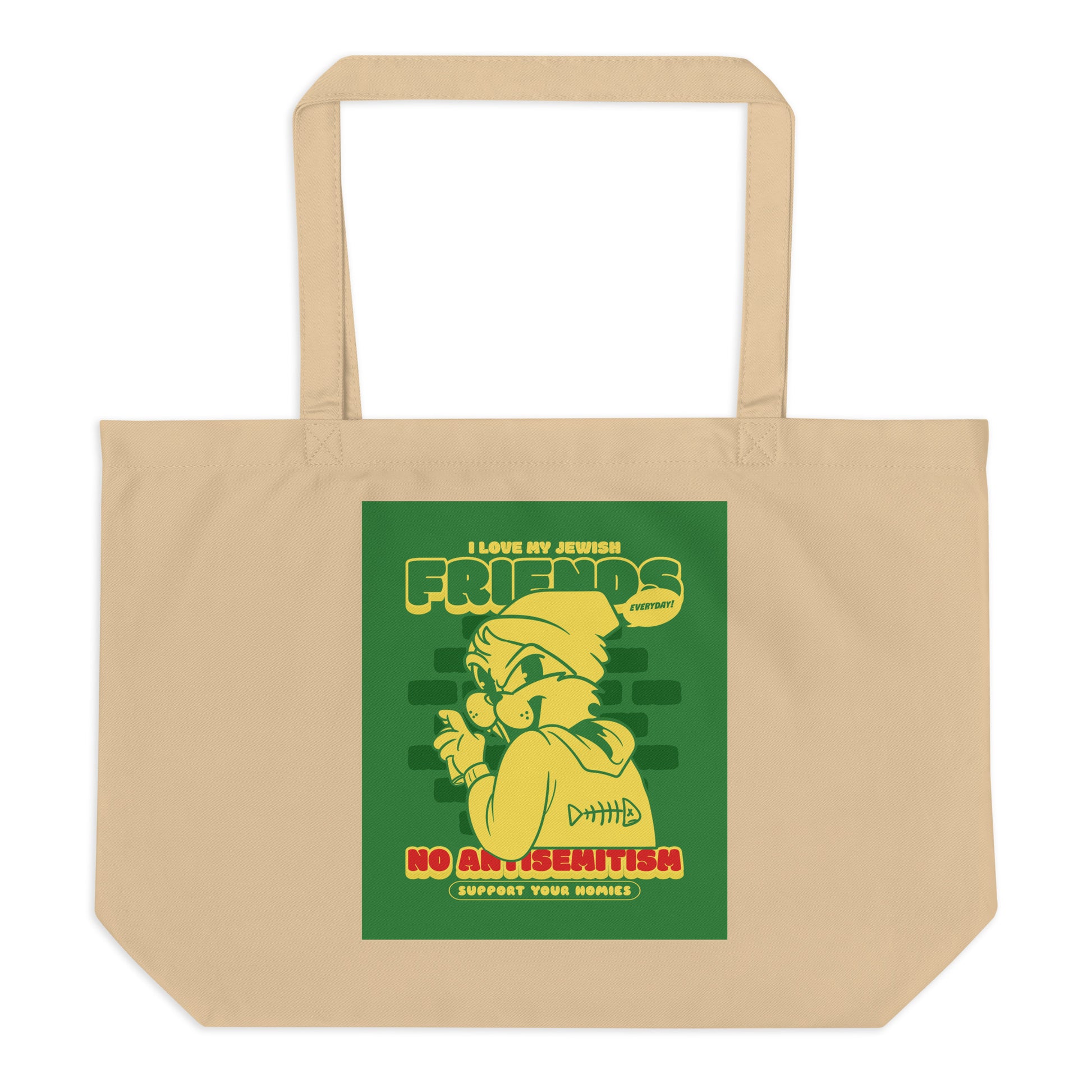 Streetart Graffiti Cartoon | Antisemitism | Large Organic Tote Bag