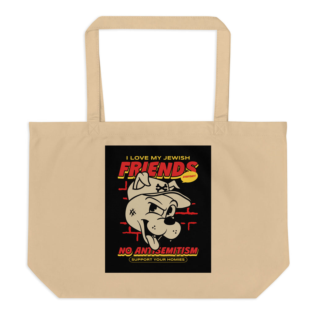 Streetart Graffiti Cartoon | Antisemitism | Large Organic Tote Bag