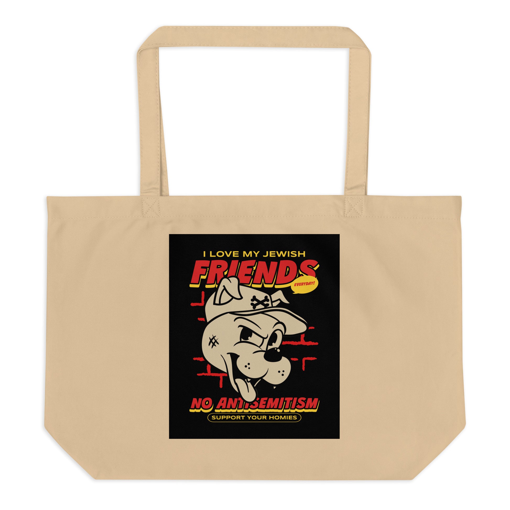Streetart Graffiti Cartoon | Antisemitism | Large Organic Tote Bag