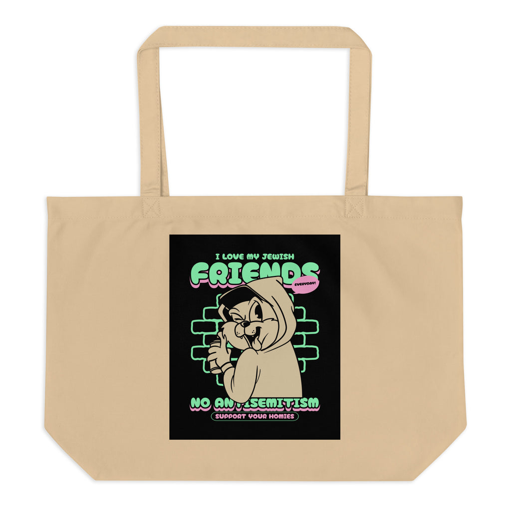 Streetart Graffiti Cartoon | Antisemitism | Large Organic Tote Bag