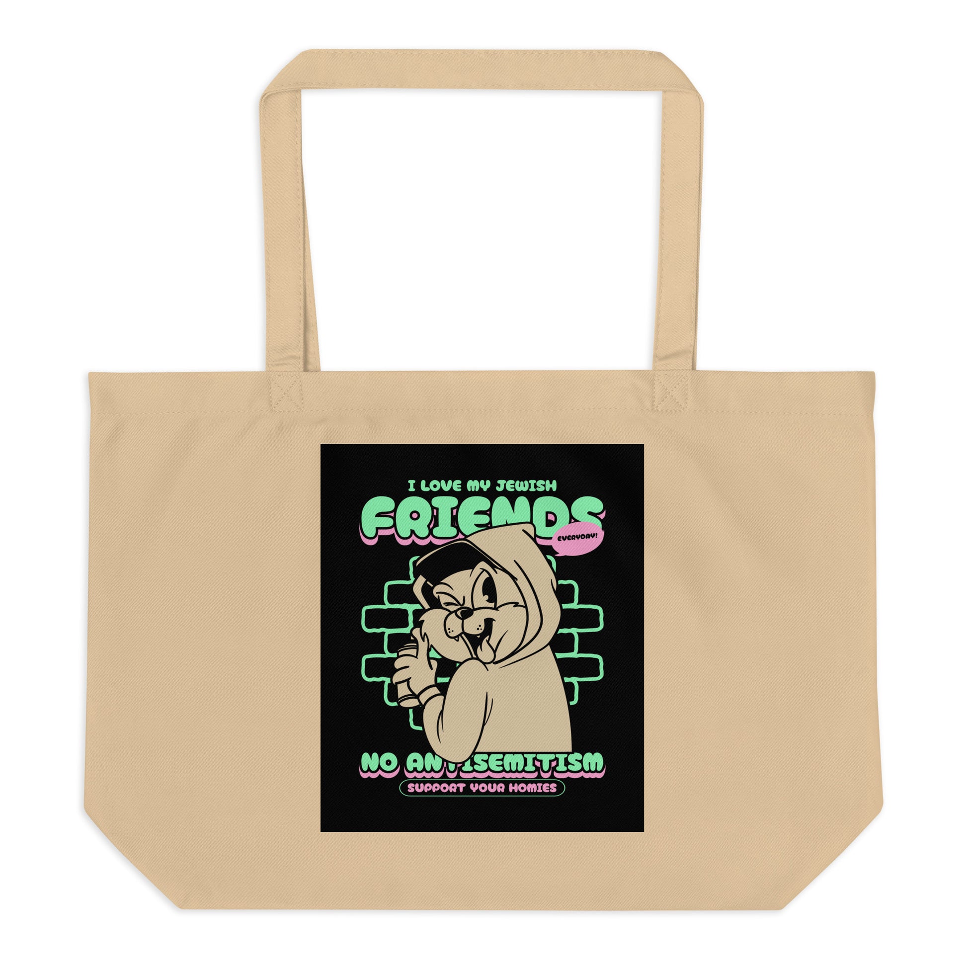 Streetart Graffiti Cartoon | Antisemitism | Large Organic Tote Bag