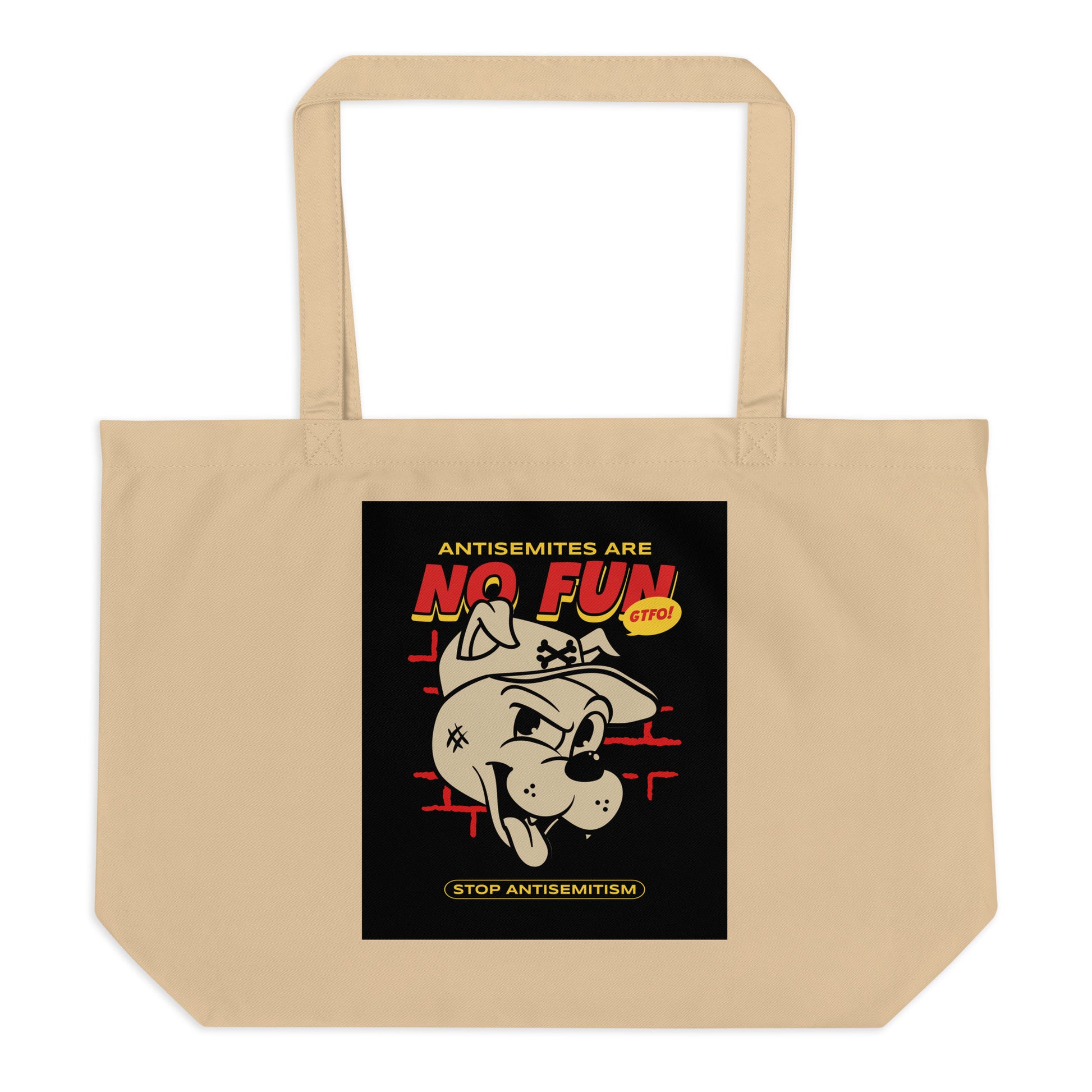 Streetart Graffiti Cartoon | Antisemitism | Large Organic Tote Bag