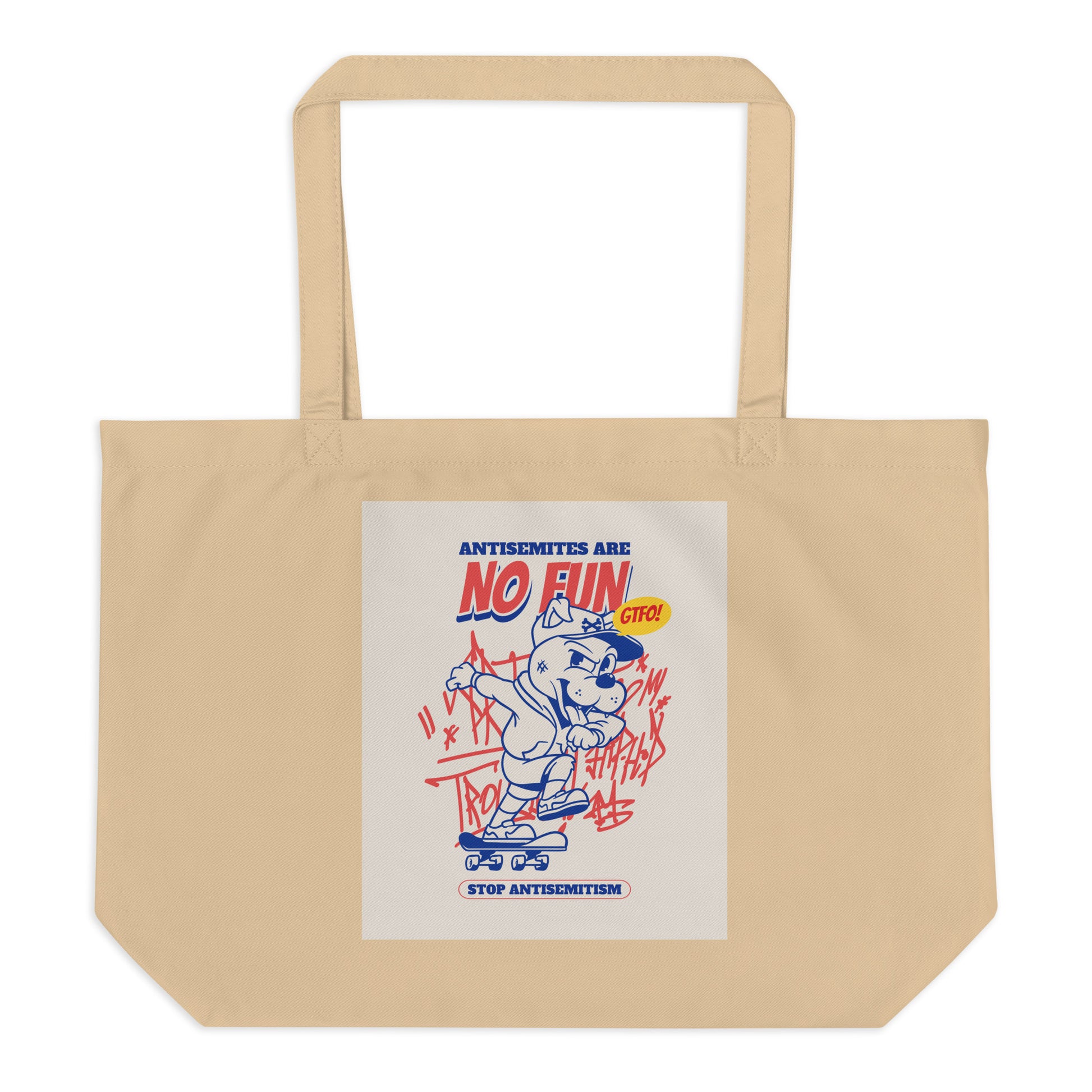 Streetart Graffiti Cartoon | Antisemitism | Large Organic Tote Bag