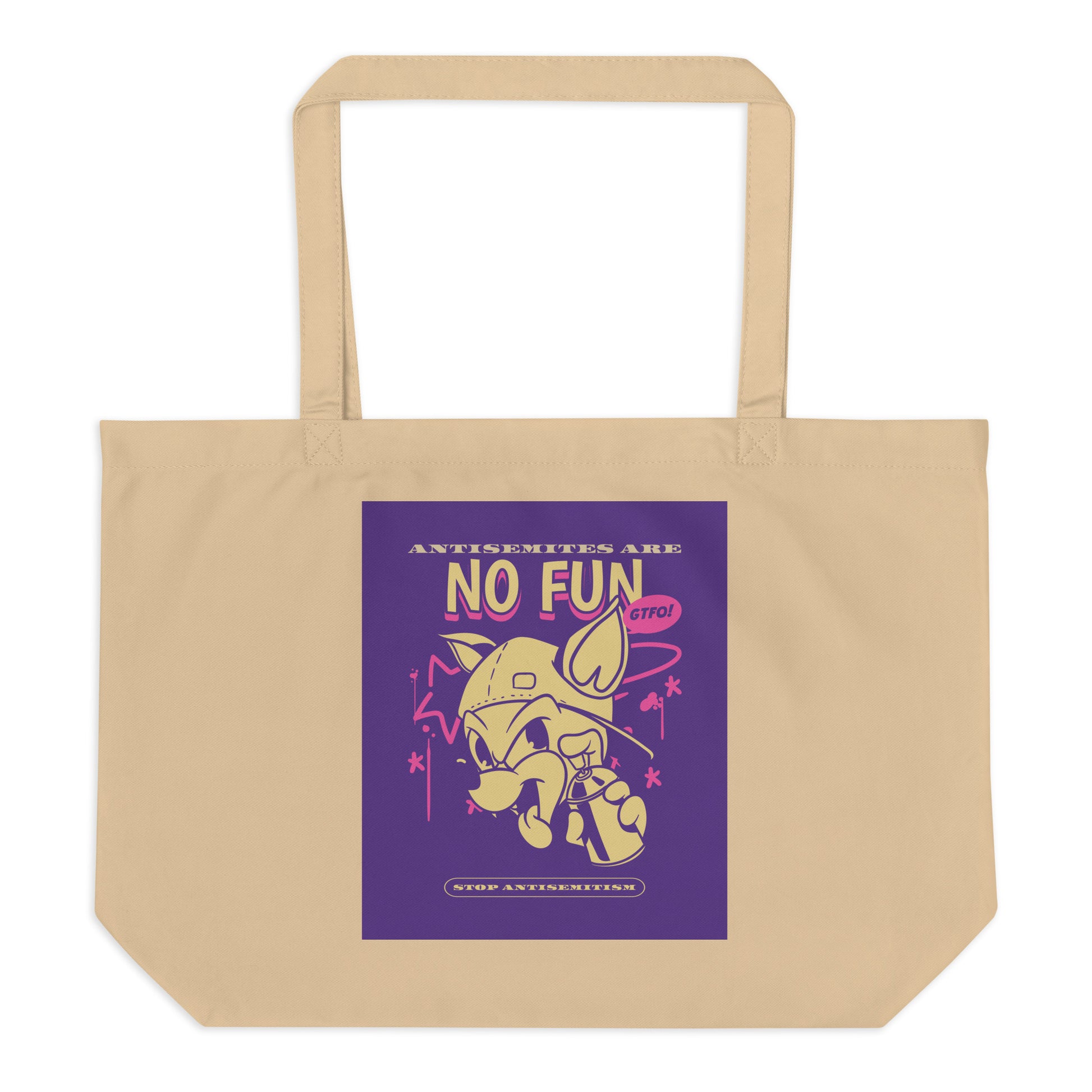 Streetart Graffiti Cartoon | Antisemitism | Large Organic Tote Bag