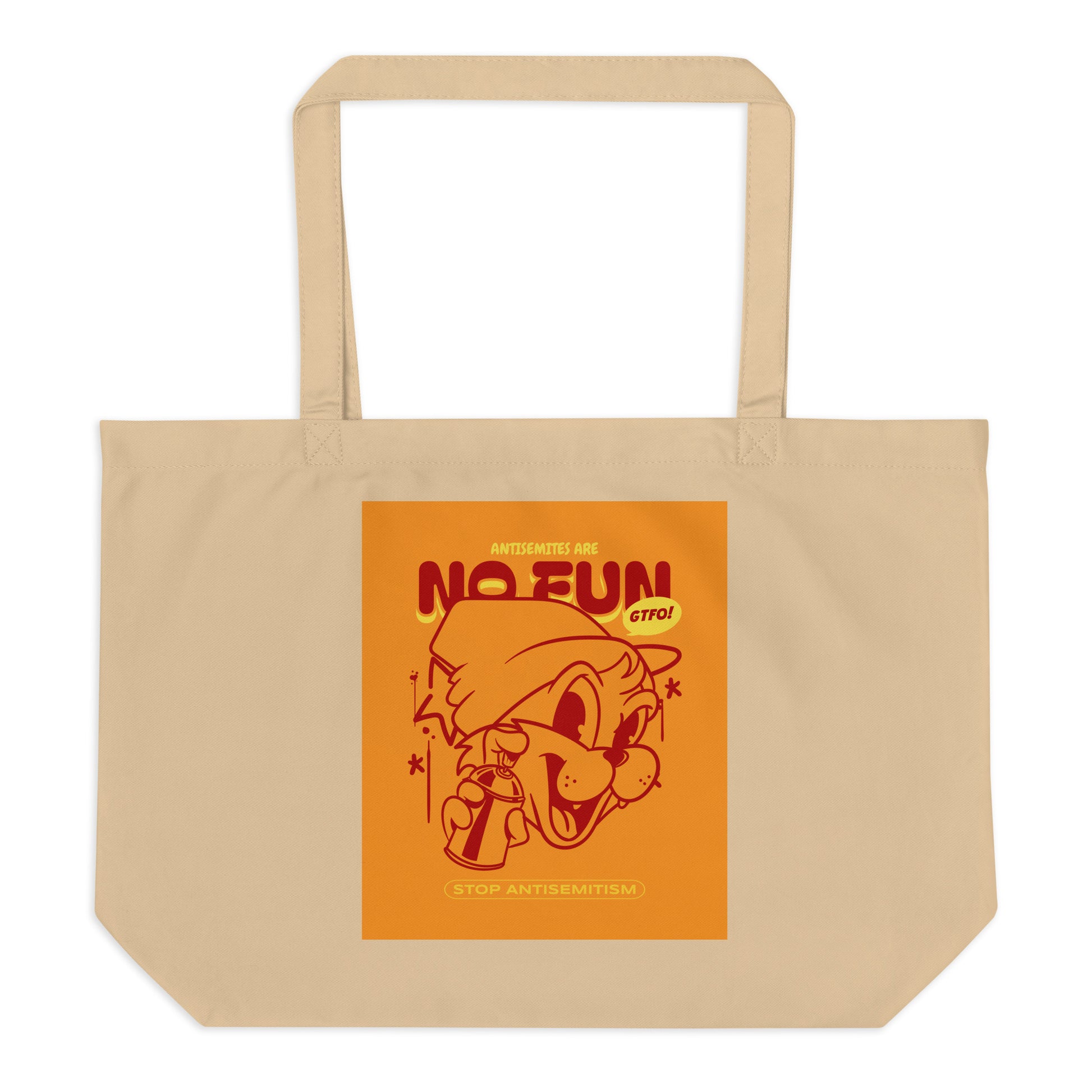 Streetart Graffiti Cartoon | Antisemitism | Large Organic Tote Bag