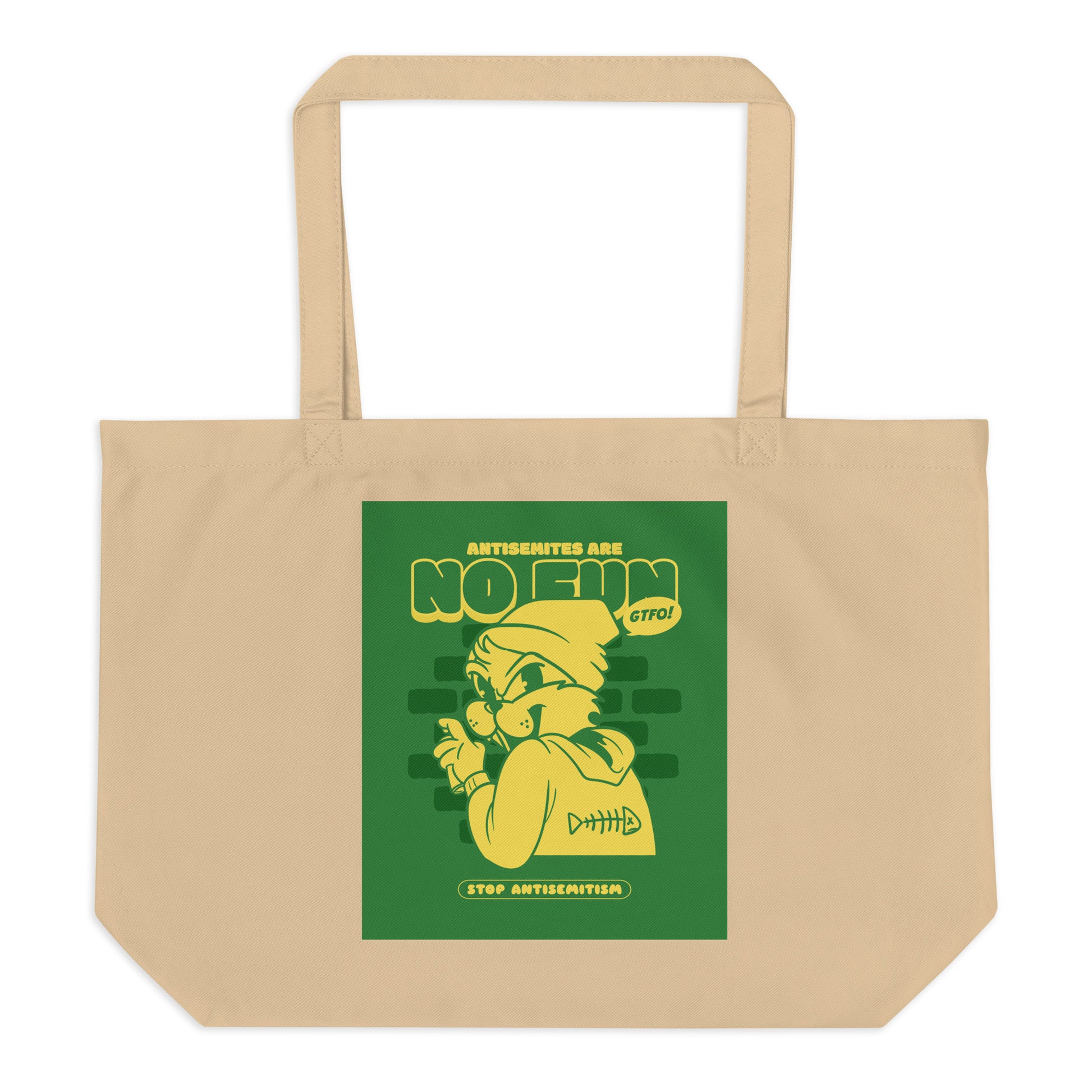 Streetart Graffiti Cartoon | Antisemitism | Large Organic Tote Bag