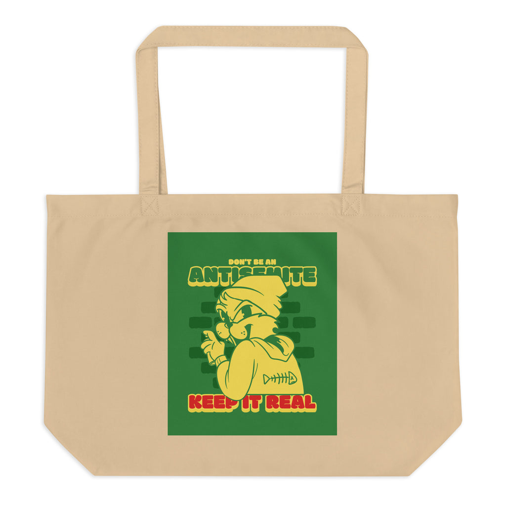 Streetart Graffiti Cartoon | Antisemitism | Large Organic Tote Bag