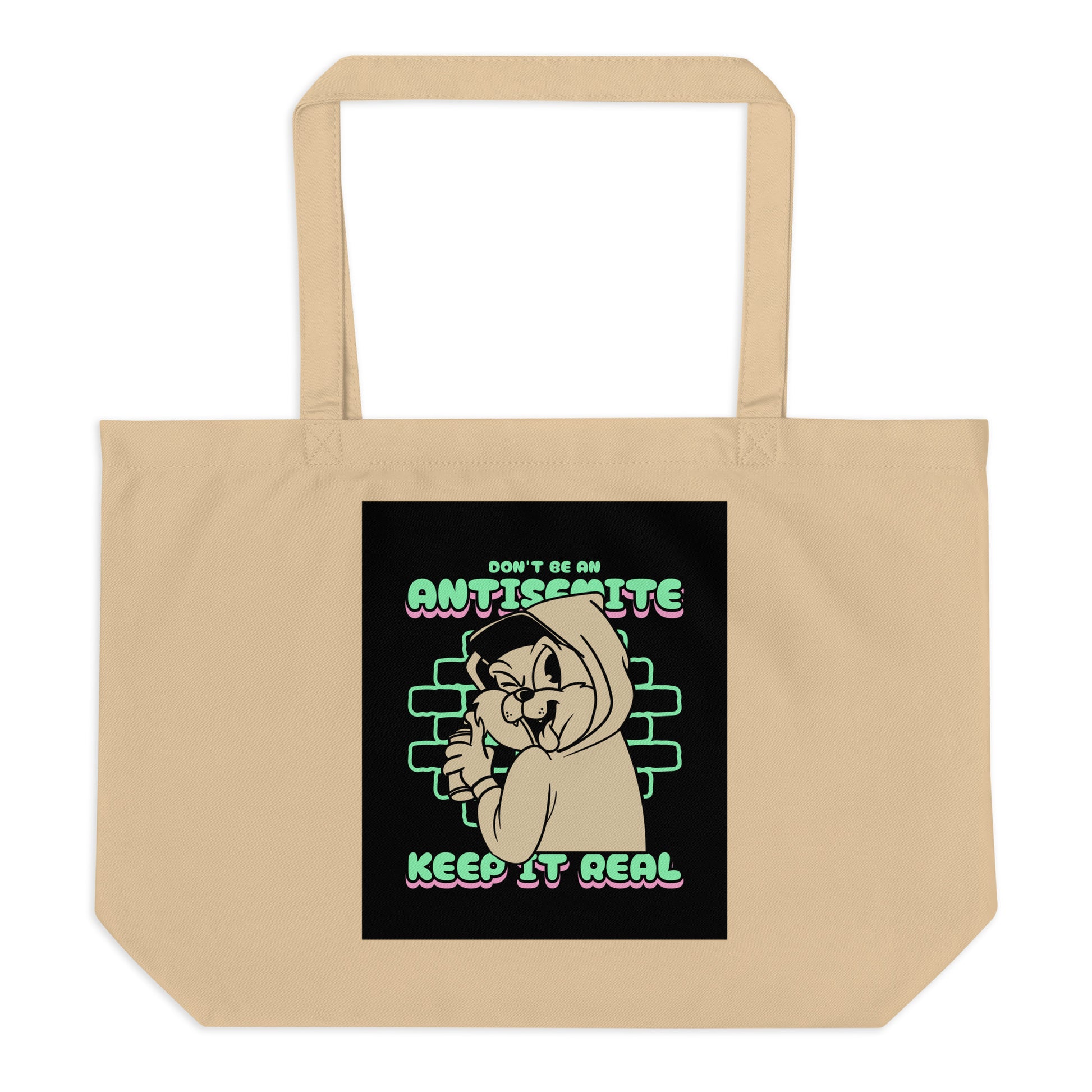Streetart Graffiti Cartoon | Antisemitism | Large Organic Tote Bag