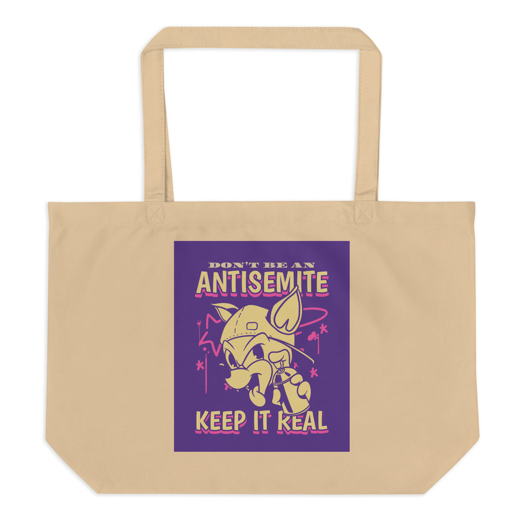 Streetart Graffiti Cartoon | Antisemitism | Large Organic Tote Bag