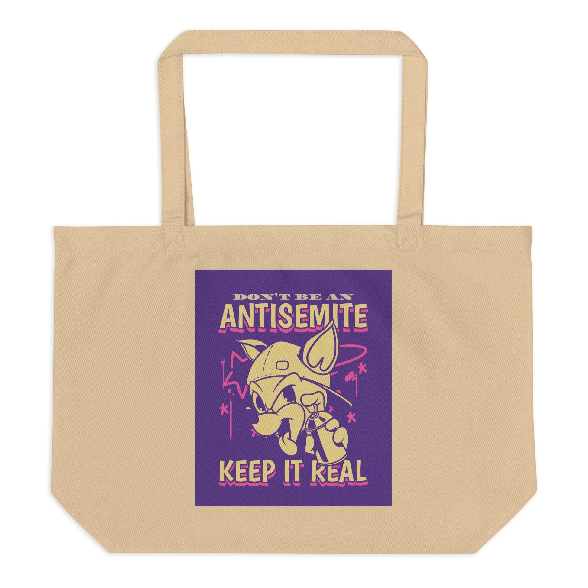Streetart Graffiti Cartoon | Antisemitism | Large Organic Tote Bag