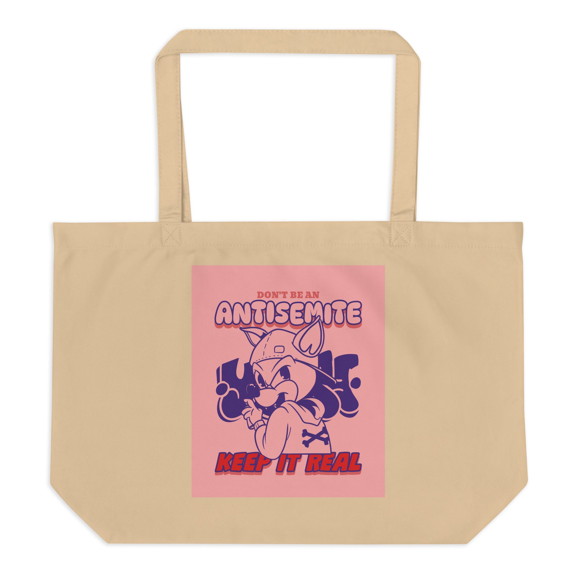 Streetart Graffiti Cartoon | Antisemitism | Large Organic Tote Bag