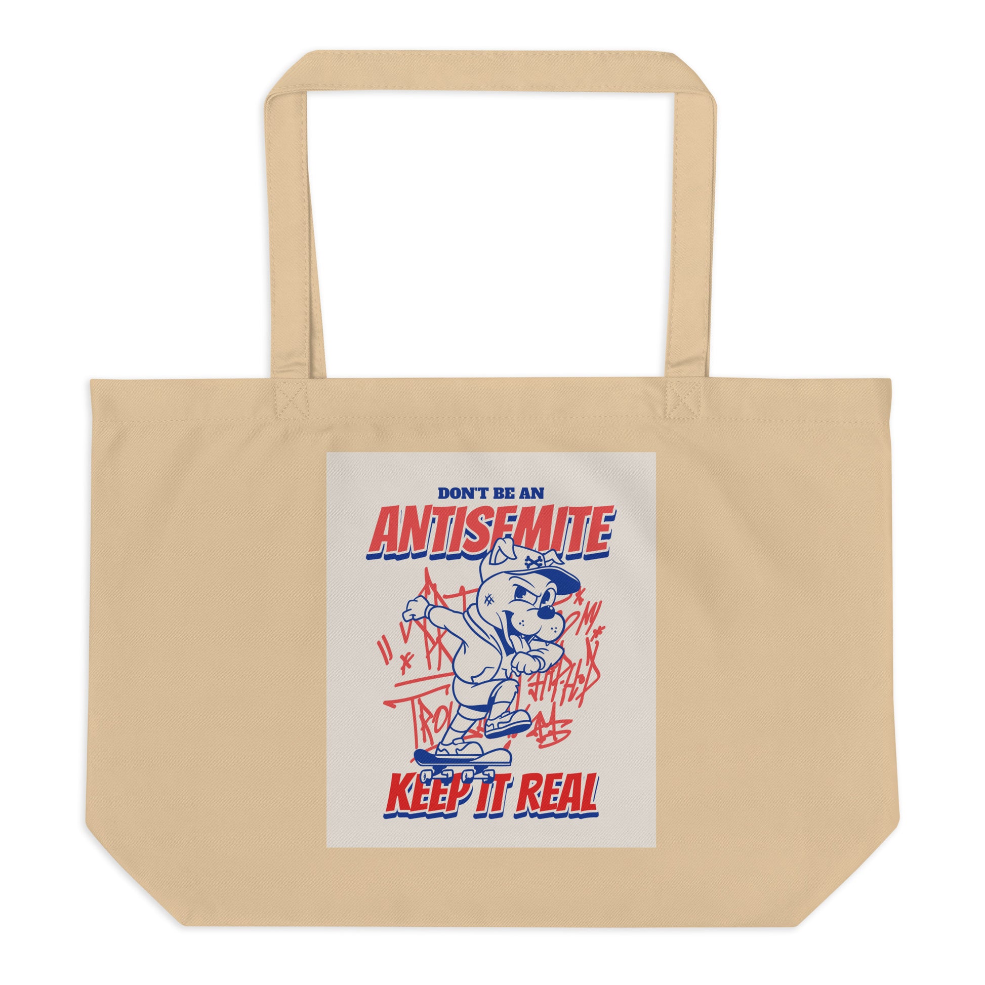 Streetart Graffiti Cartoon | Antisemitism | Large Organic Tote Bag