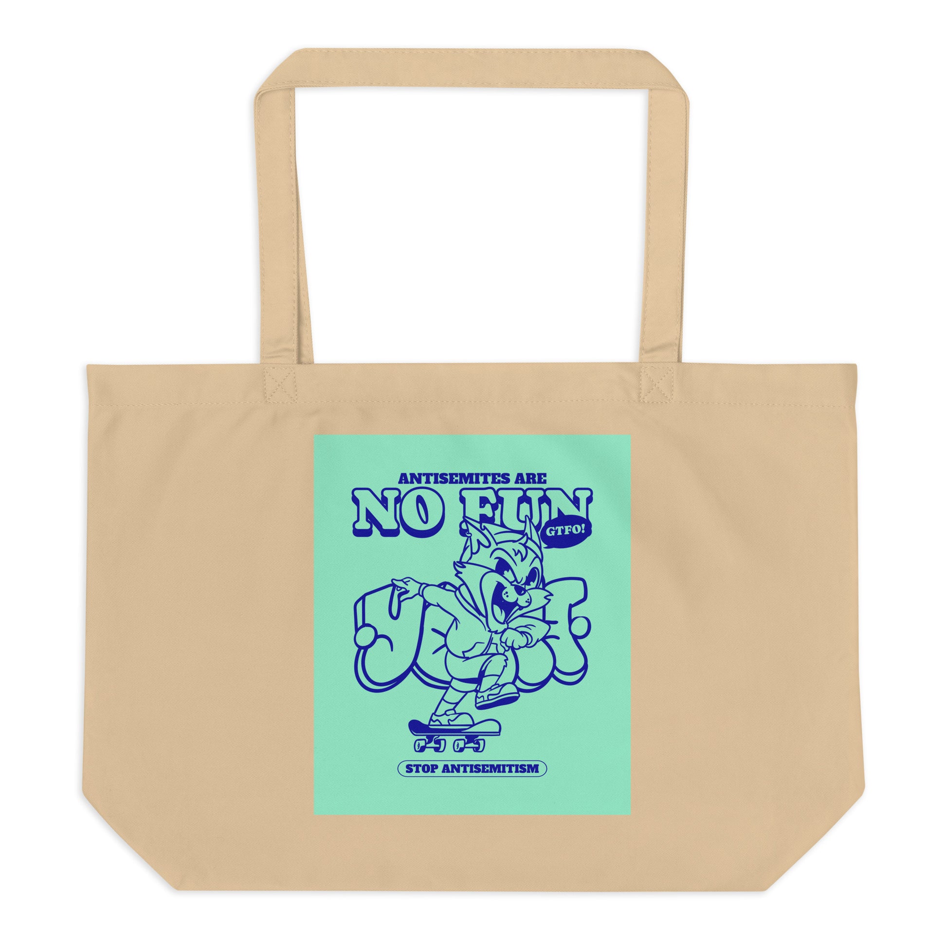 Streetart Graffiti Cartoon | Antisemitism | Large Organic Tote Bag