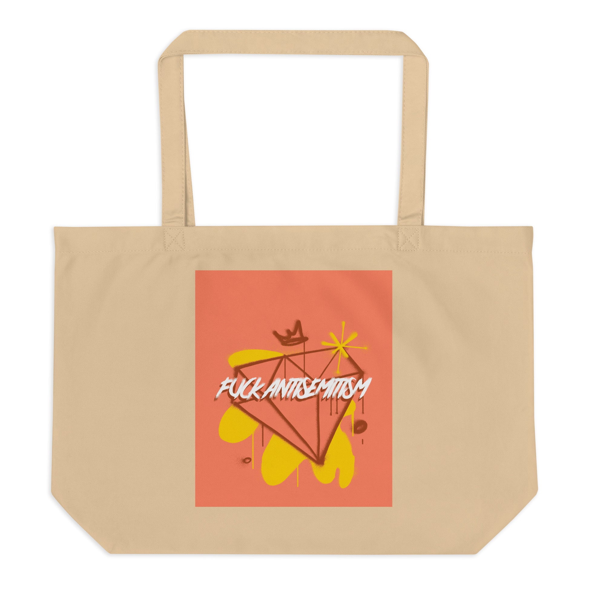 Fuck Antisemitism Graffiti | Large Organic Tote Bag