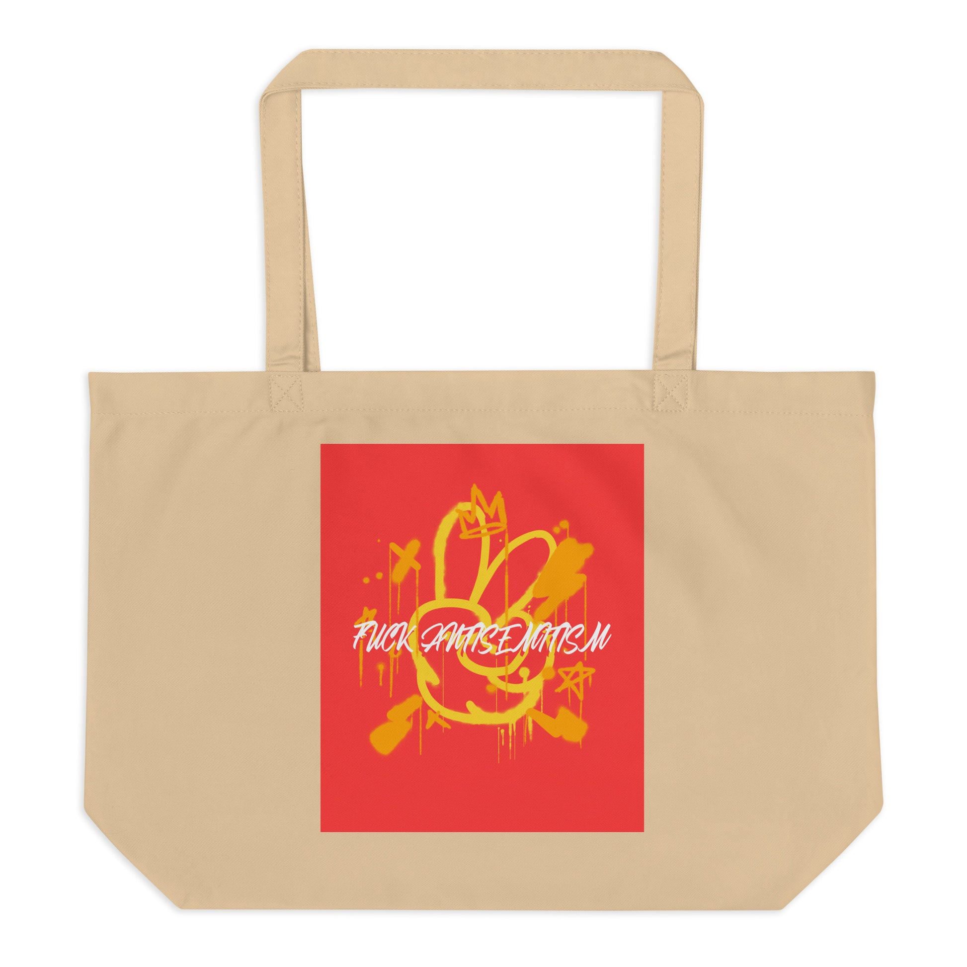 Fuck Antisemitism Graffiti | Large Organic Tote Bag