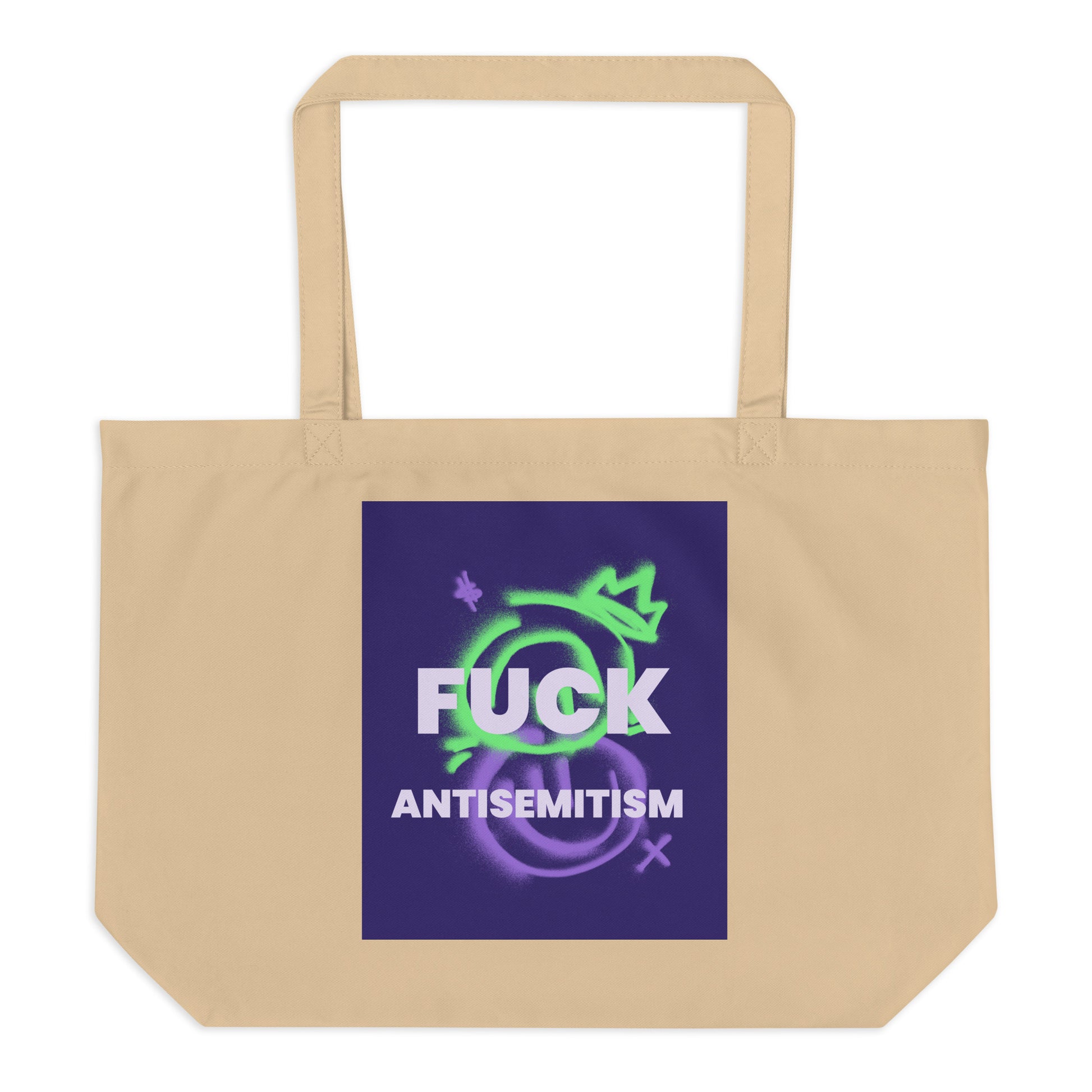 Fuck Antisemitism Graffiti | Large Organic Tote Bag