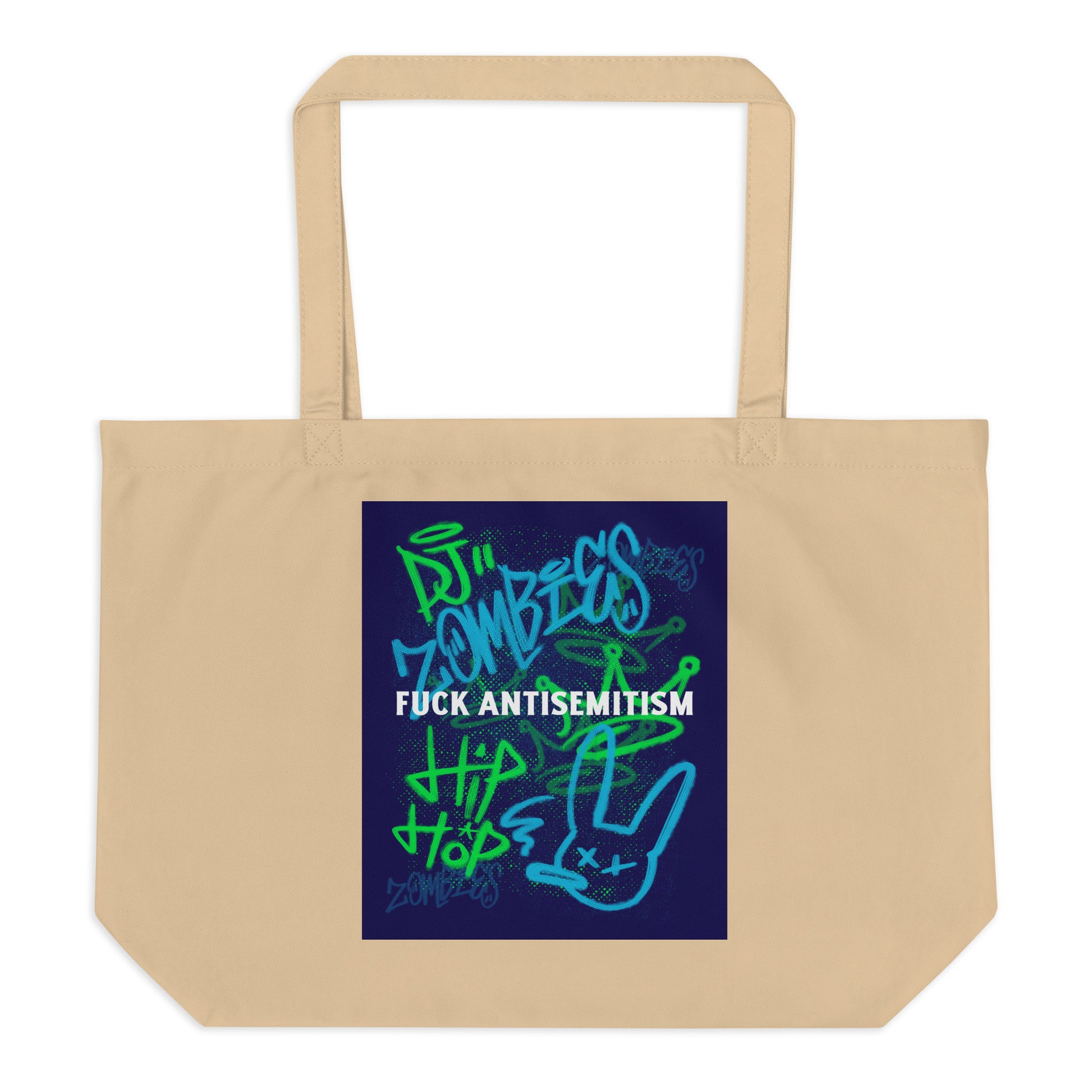 Fuck Antisemitism Graffiti | Large Organic Tote Bag