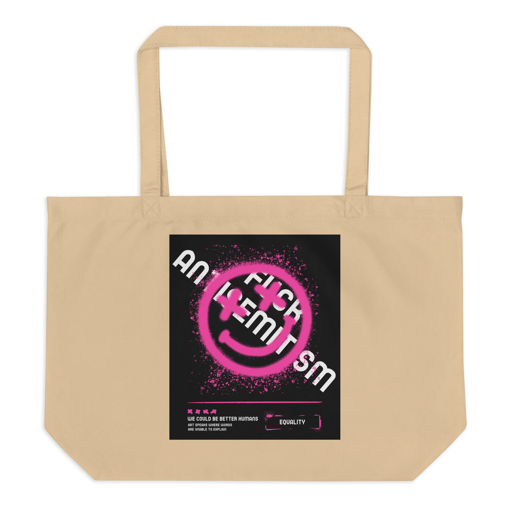Fuck Antisemitism Graffiti | Large Organic Tote Bag