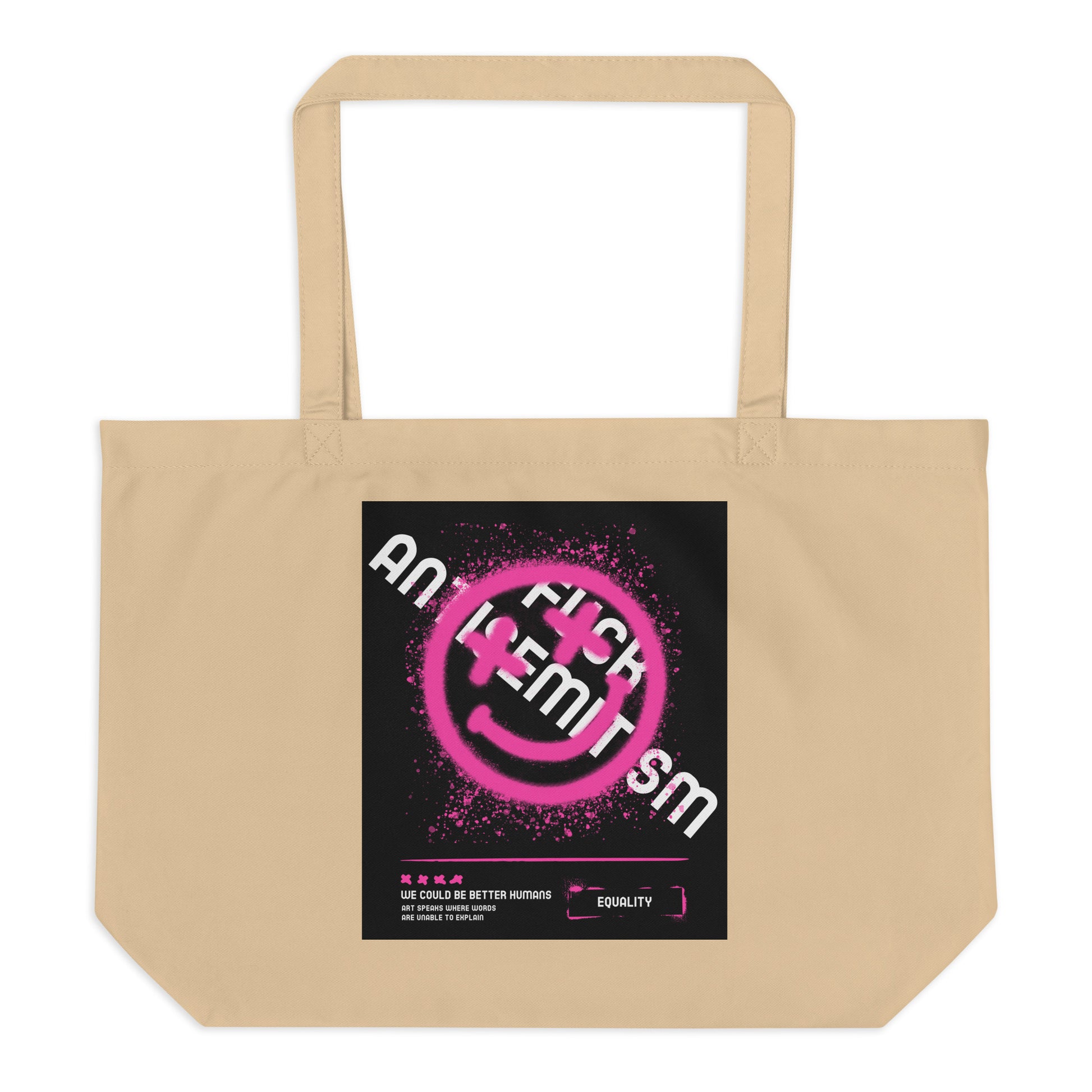 Fuck Antisemitism Graffiti | Large Organic Tote Bag
